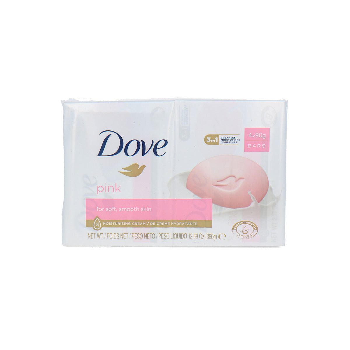 Dove Pink Moisturising Cream Bar - 4 x 90 gr
