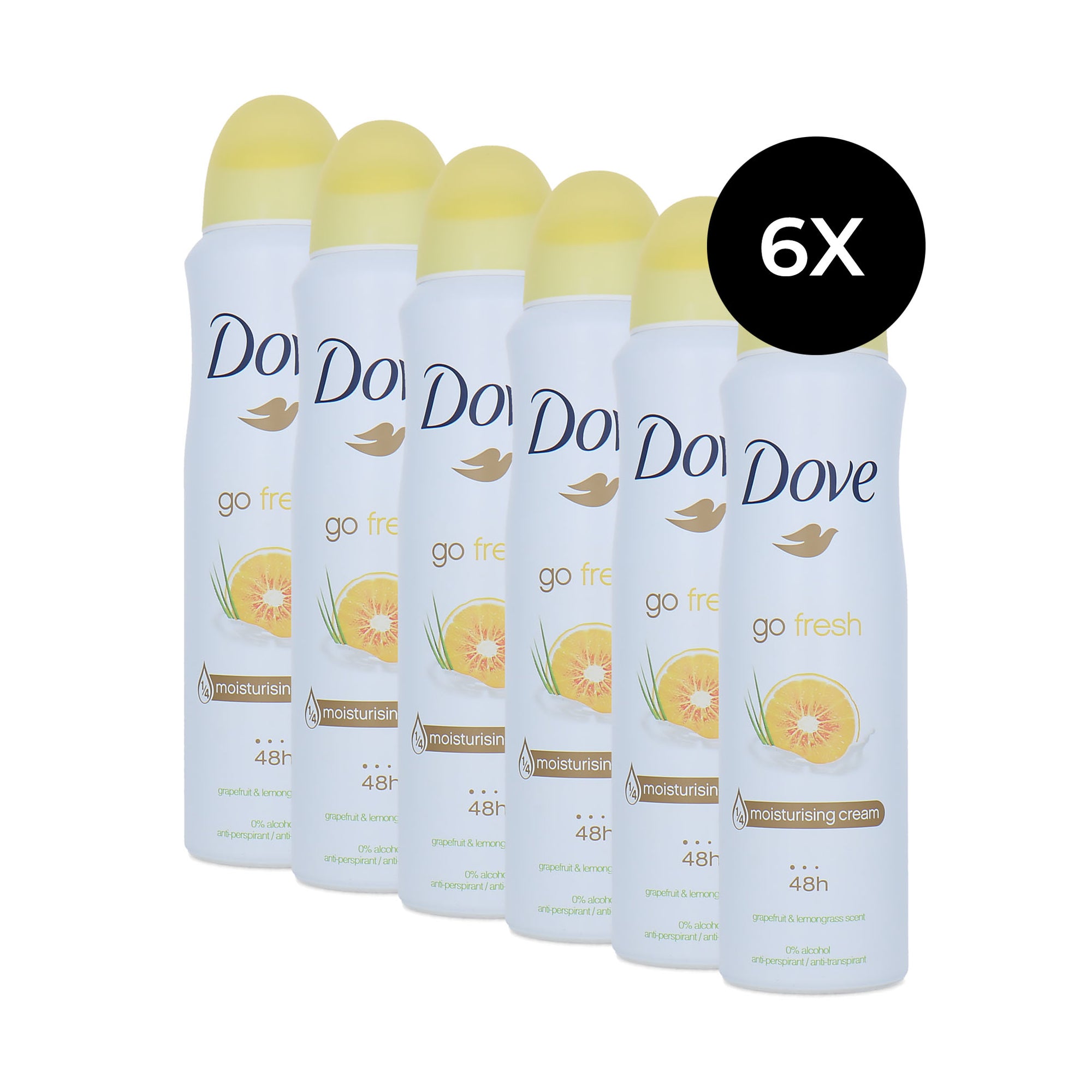 Dove Go Fresh Deodorant Spray Grapefruit & Lemongrass Scent - 6 x 150 ml