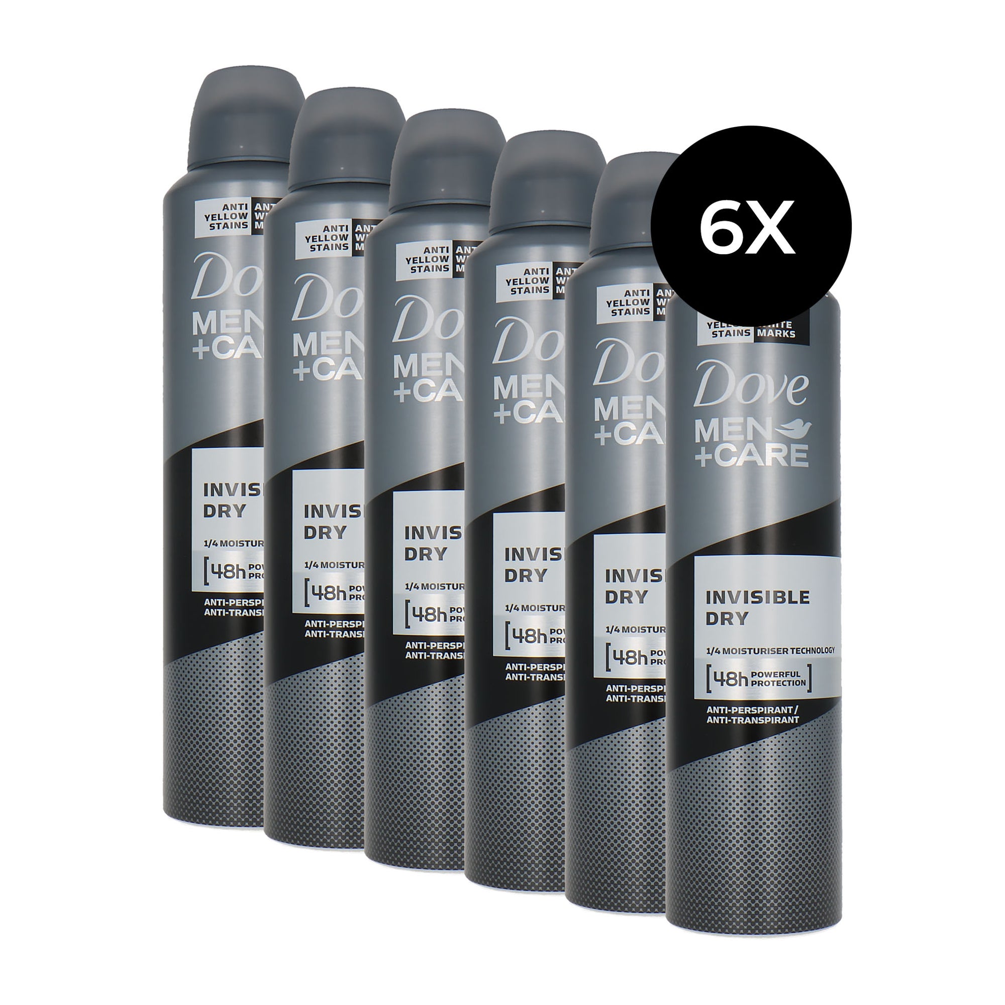 Dove Men + Care Invisible Dry Deodorant Spray - 6 x 250 ml