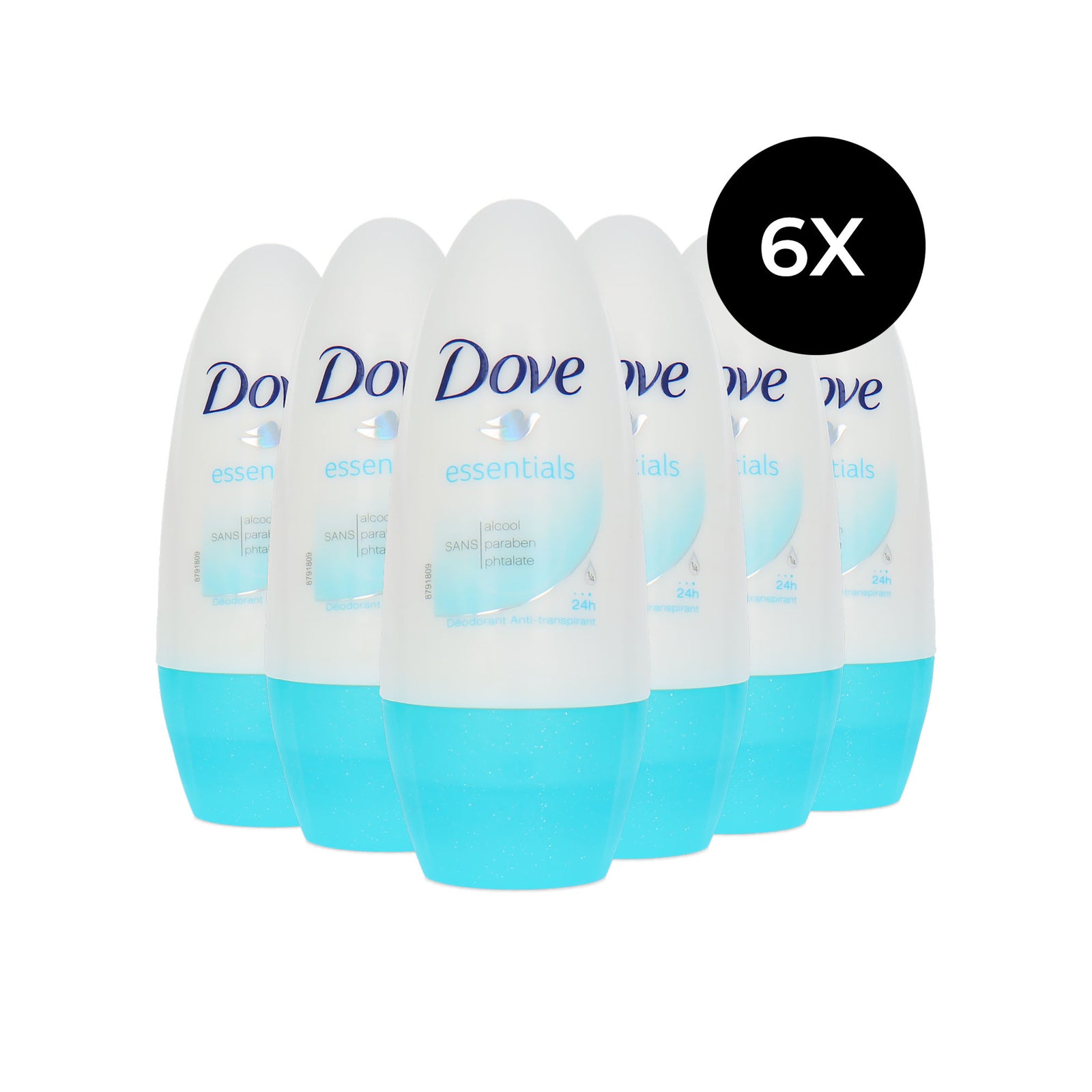 Dove Essentials Deo Roller - 6 x 50 ml