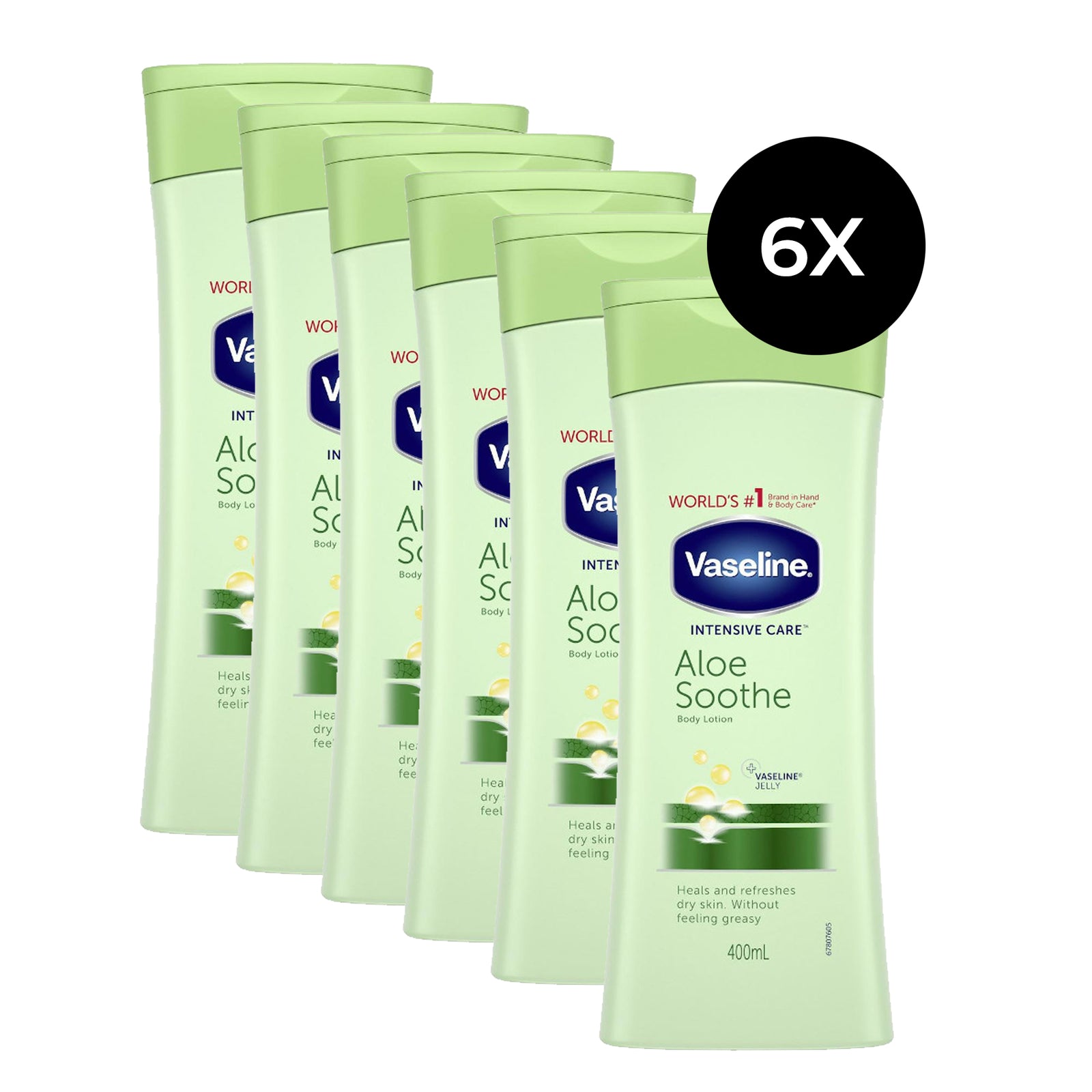 Vaseline Intensive Care 400 ml Body Lotion - Aloe Soothe (6 stuks)