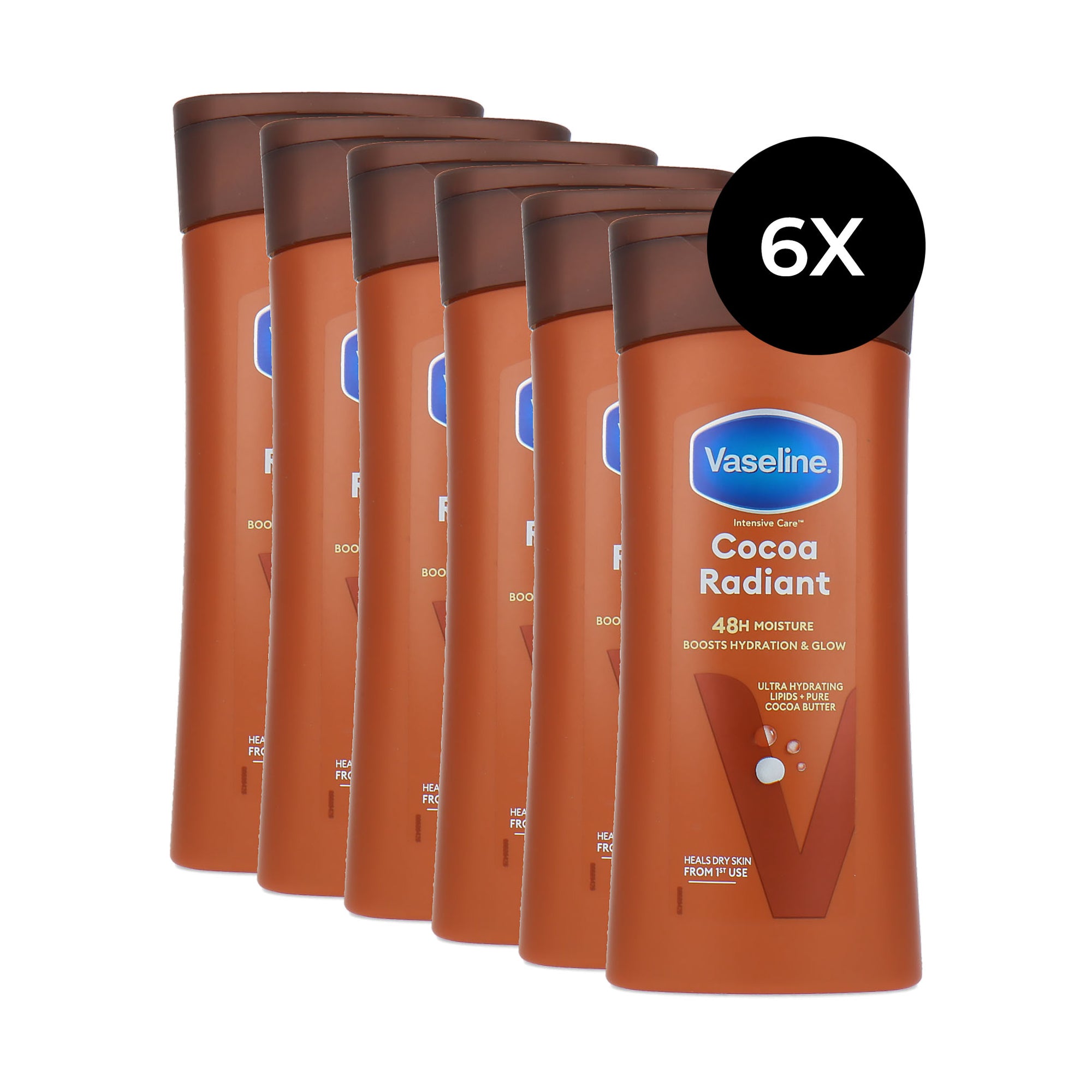 Vaseline Intensive Care Cocoa Radiant Body Lotion - 6 x 200 ml