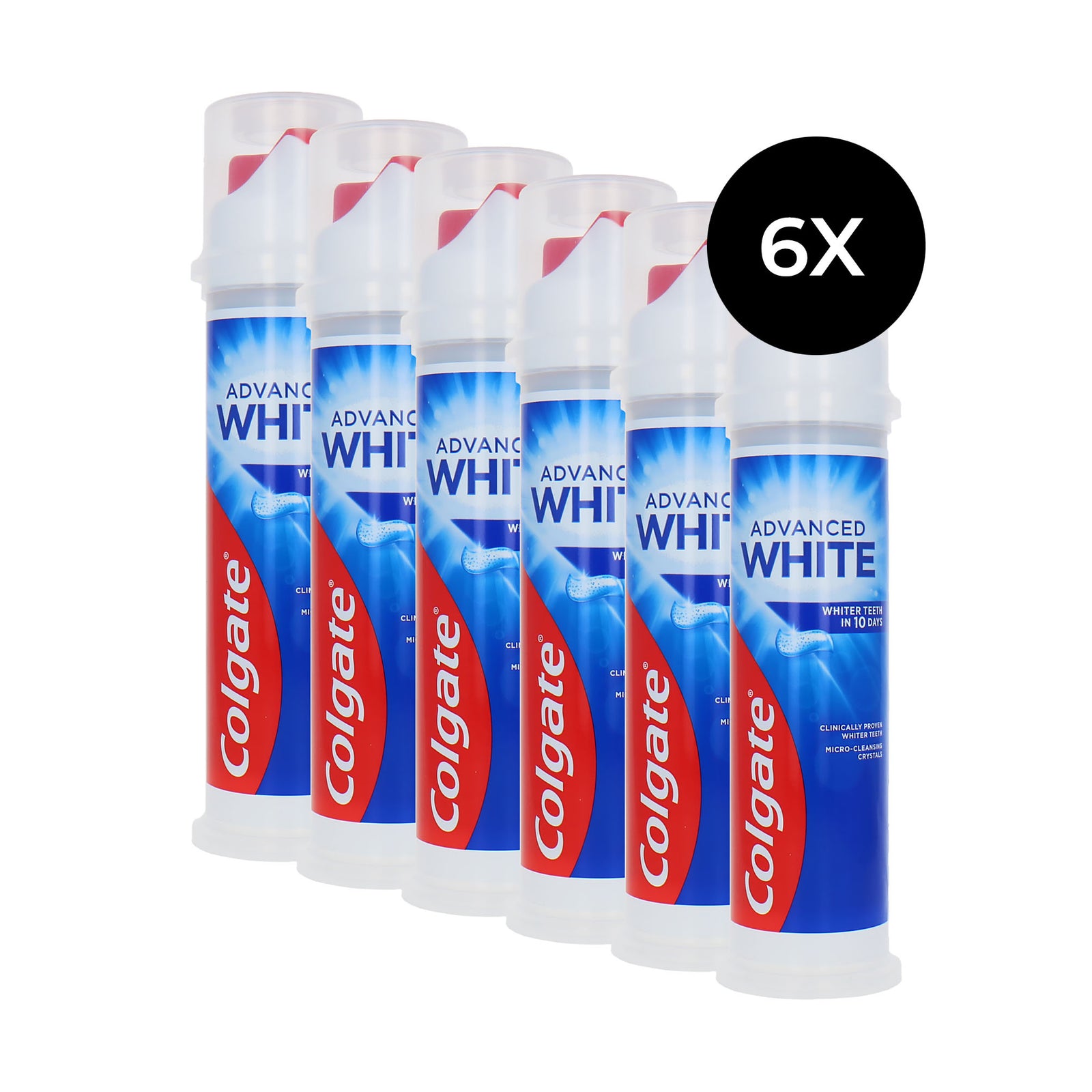Colgate Advanced White Tandpasta - 6 x 100 ml (met pompje)