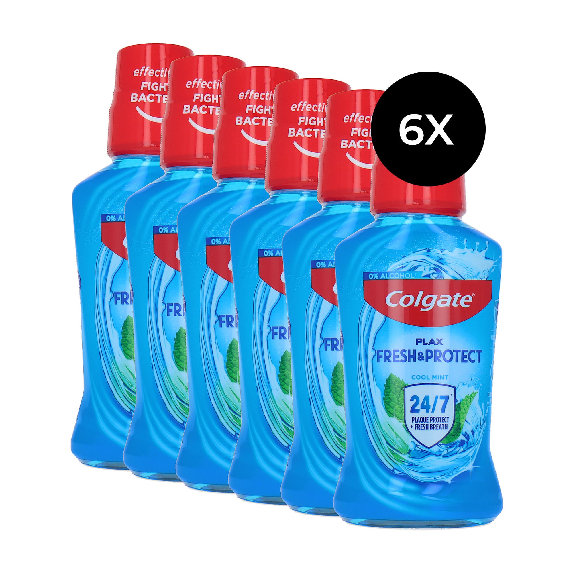 Colgate Plax Fresh & Protect Mouthwash - 6 x 250 ml