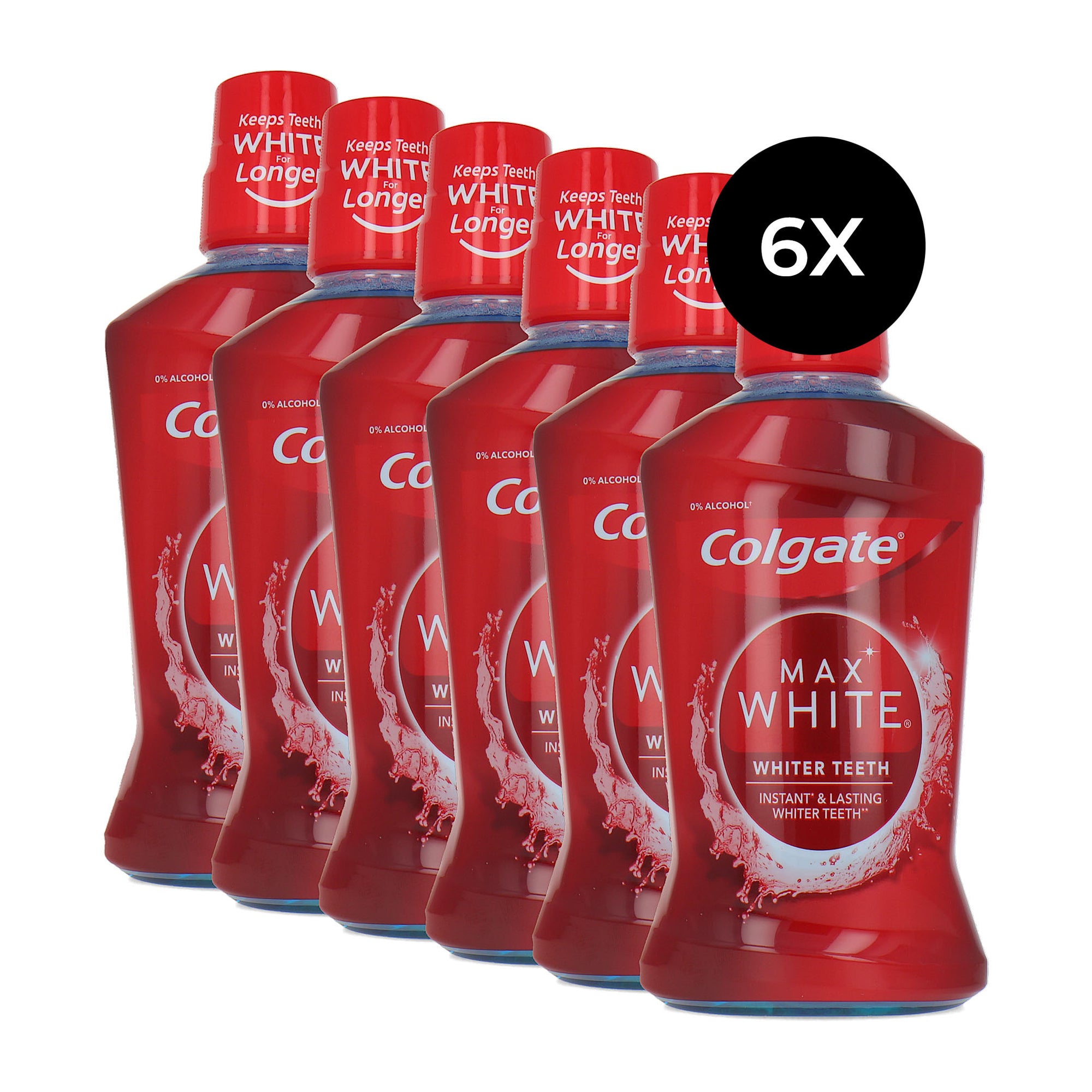 Colgate Max White Whiter Teeth Mouthwash - 6 x 500 ml