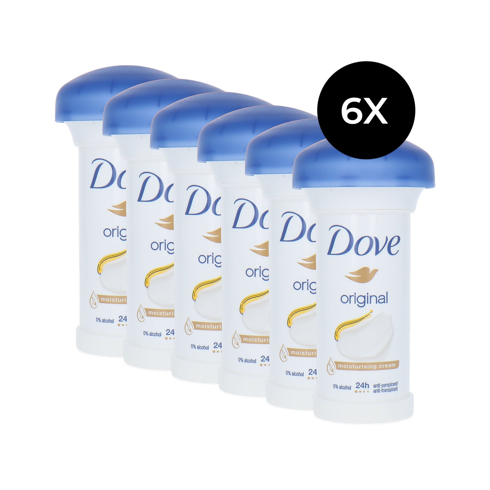 Dove Original Moisturising Deo Cream - 6 x 50 ml