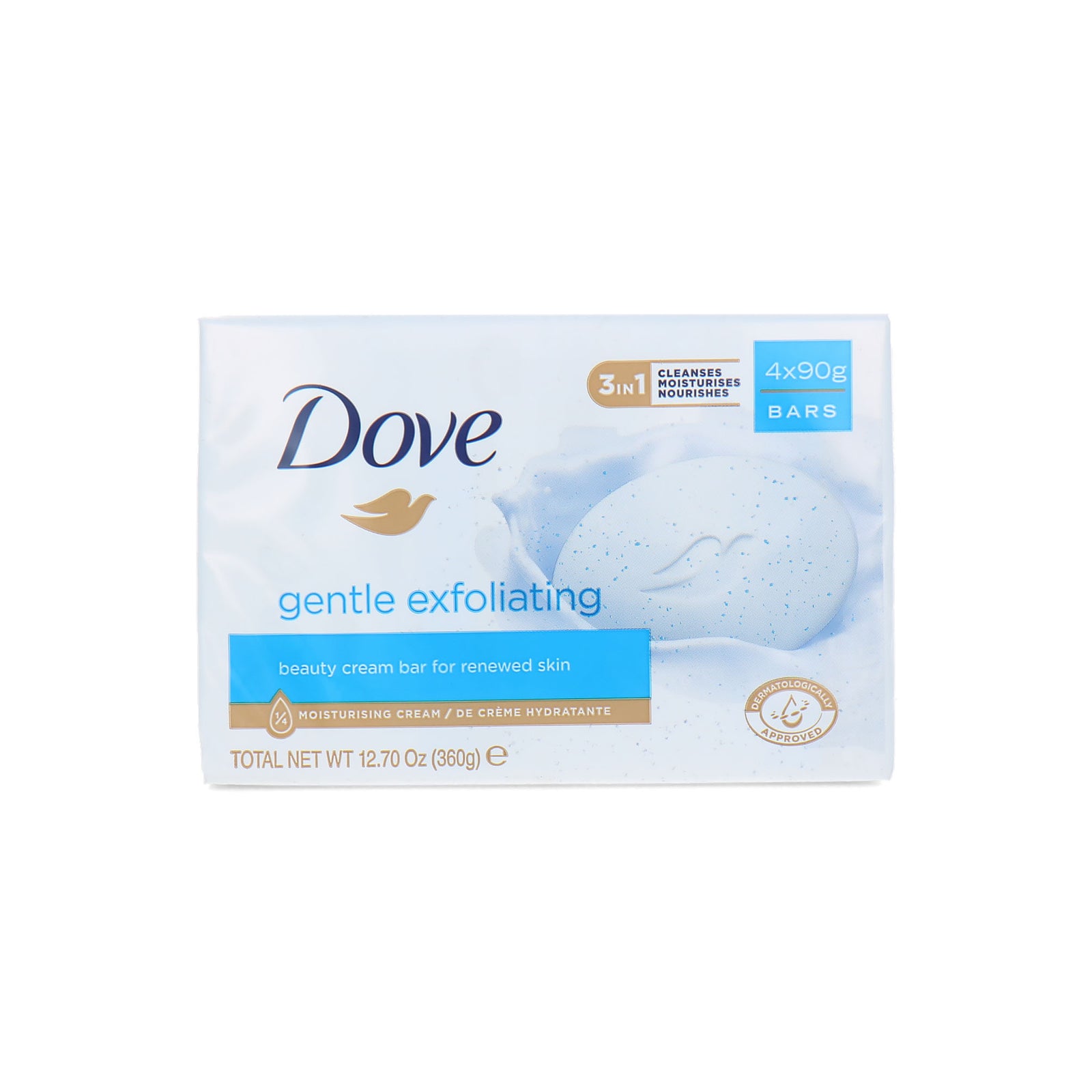 Dove Gentle Exfoliating Beauty Cream Bar - 4 x 90 gr