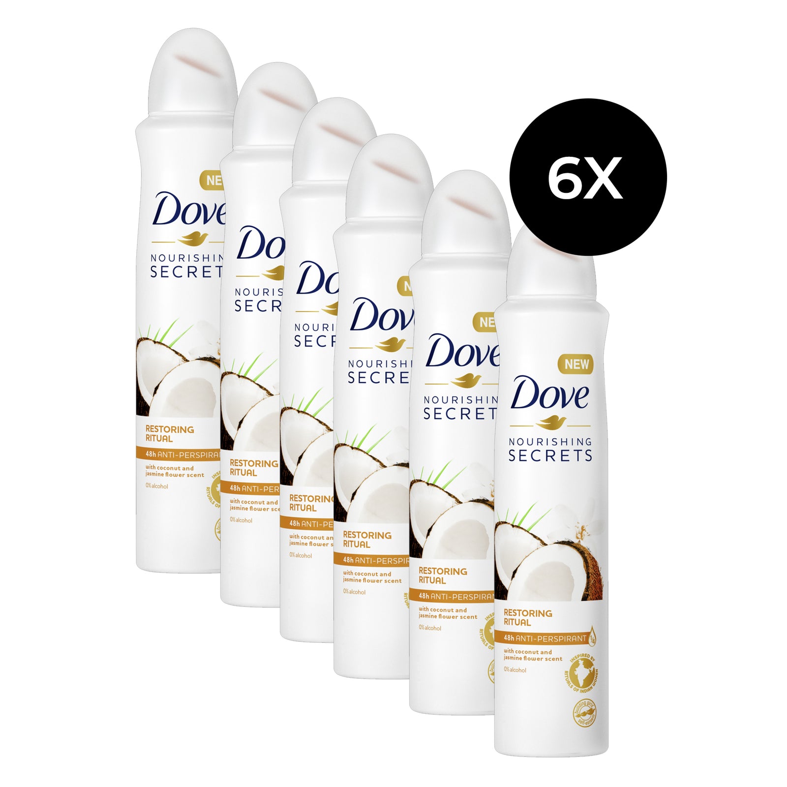 Dove Nourishing Secrets Restoring Ritual Deodorant Spray - 6 x 250 ml