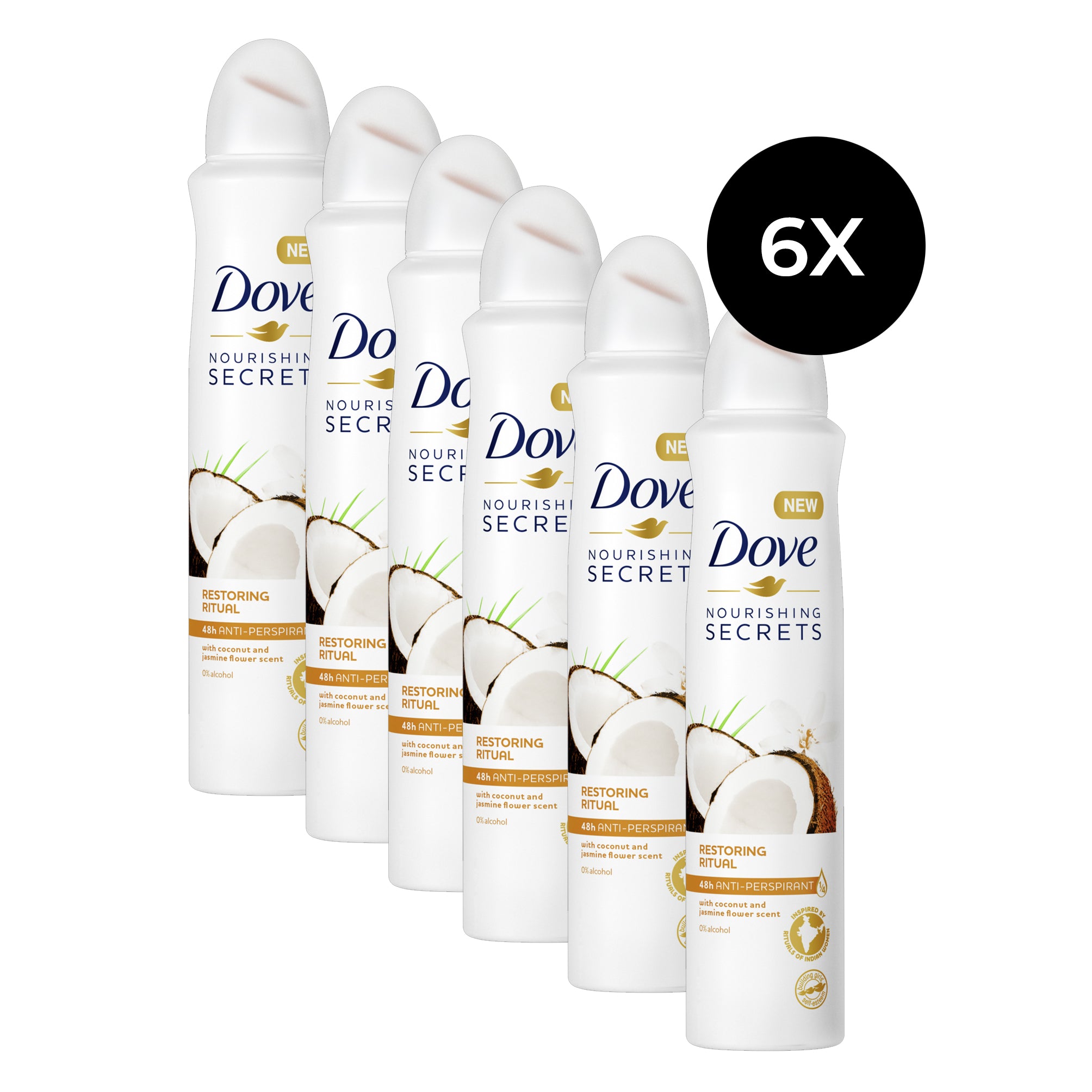 Dove Nourishing Secrets Restoring Ritual Deodorant Spray - 6 x 250 ml