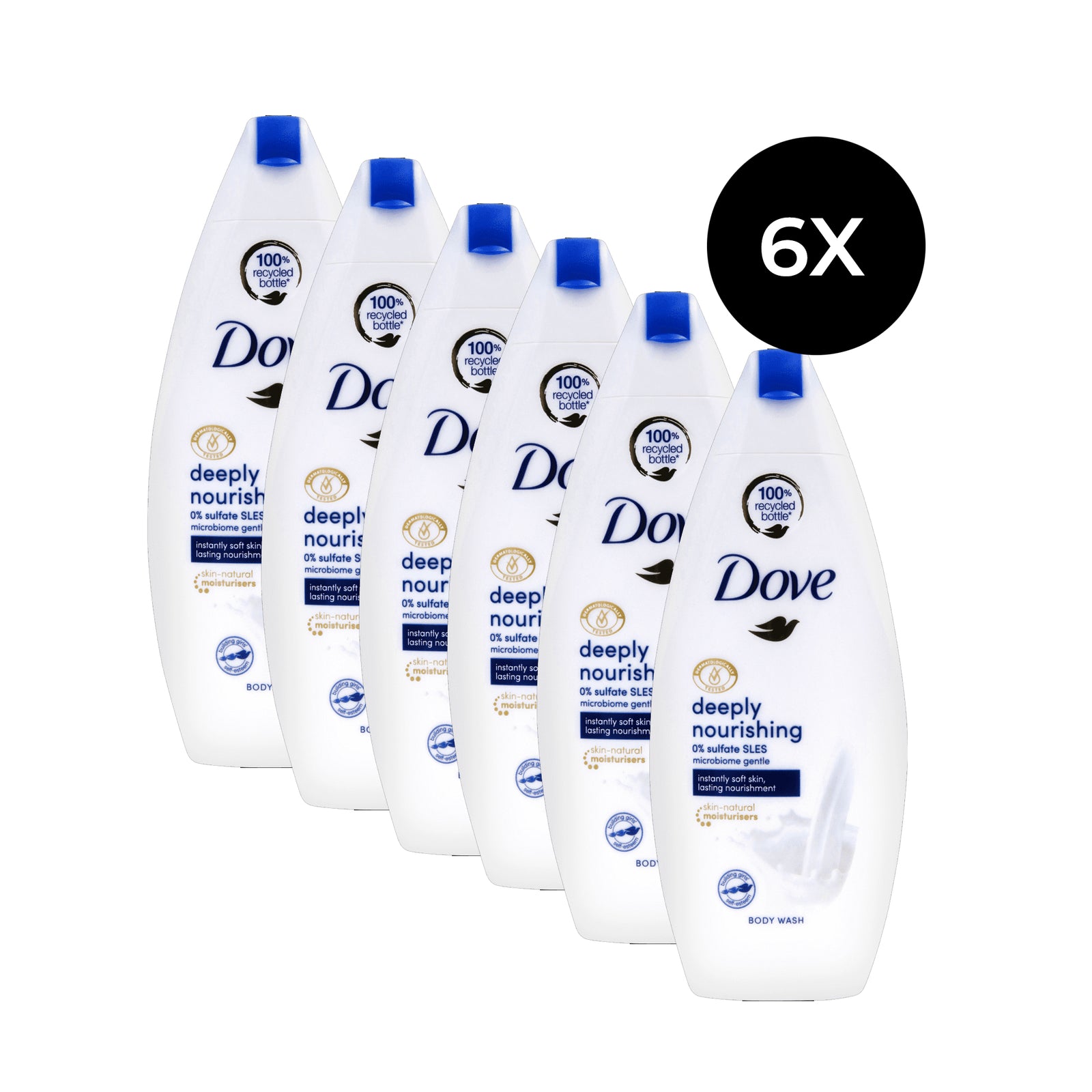 Dove Deeply Nourishing Body Wash - 6 x 225 ml