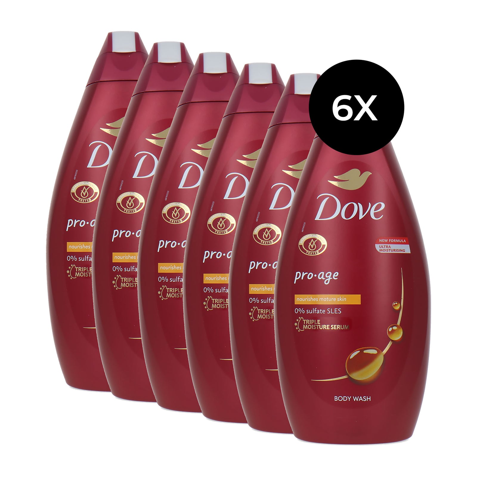 Dove Pro-Age Body Wash - 6 x 450 ml