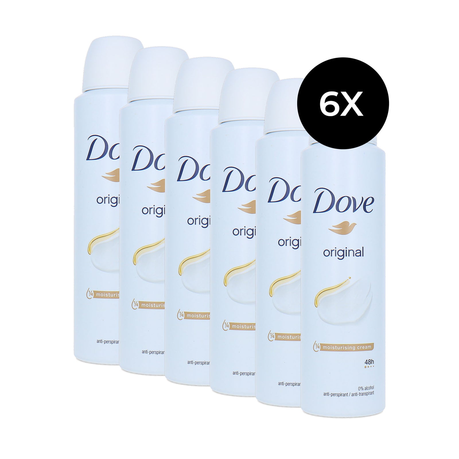 Dove Original Moisturising Cream Deodorant Spray - 6 x 150 ml