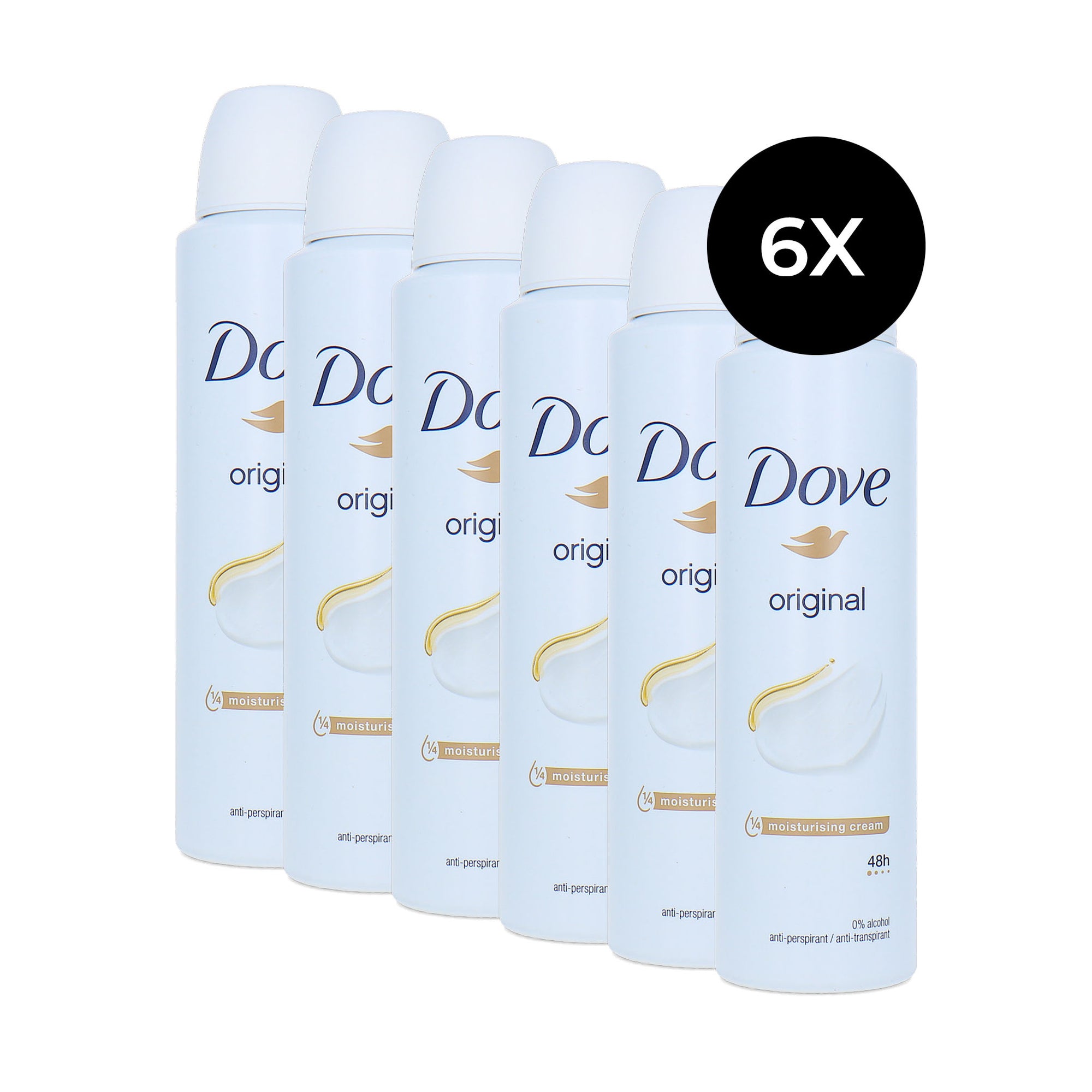 Dove Original Moisturising Cream Deodorant Spray - 6 x 150 ml