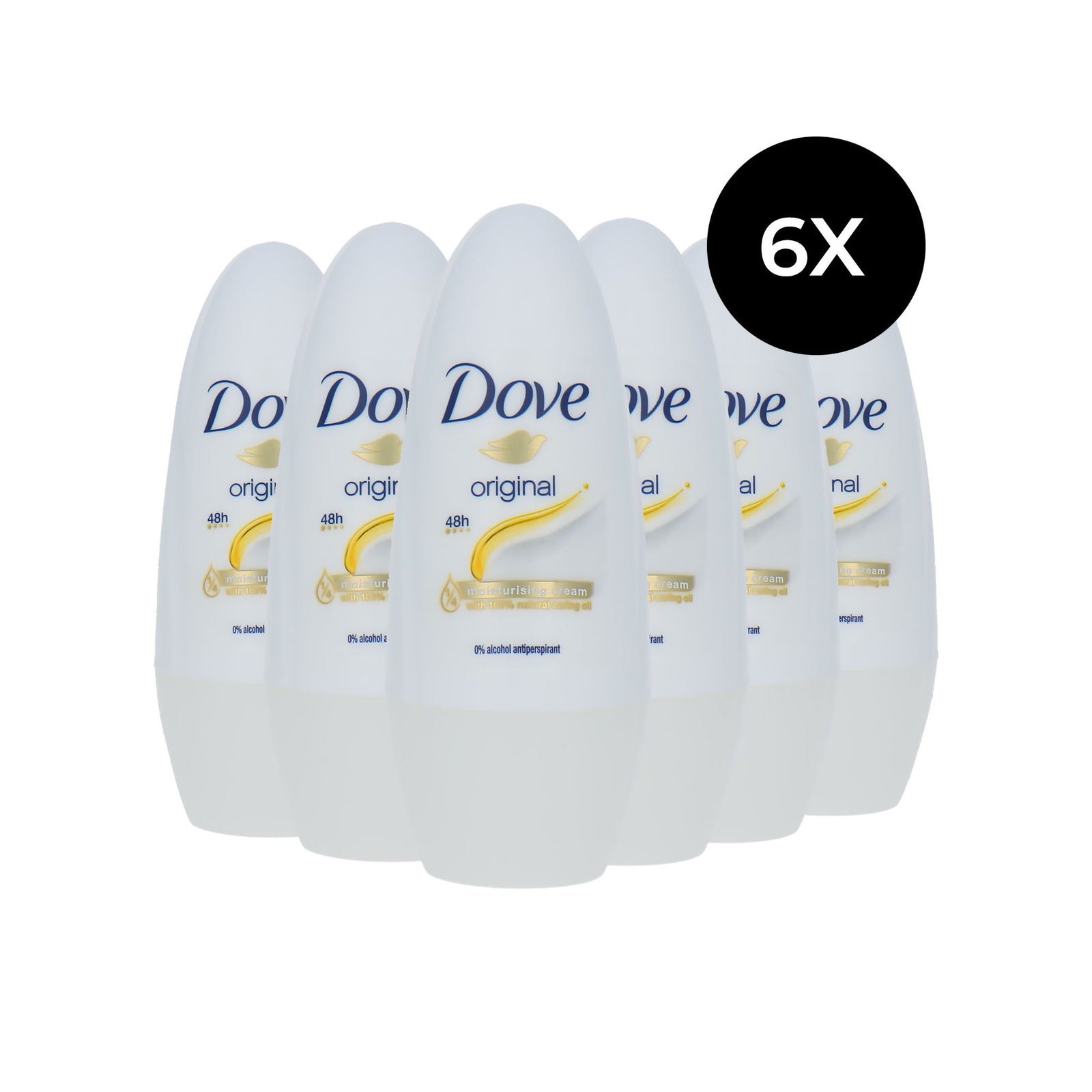 Dove Original Moisturising Cream Deo Roller - 6 x 50 ml