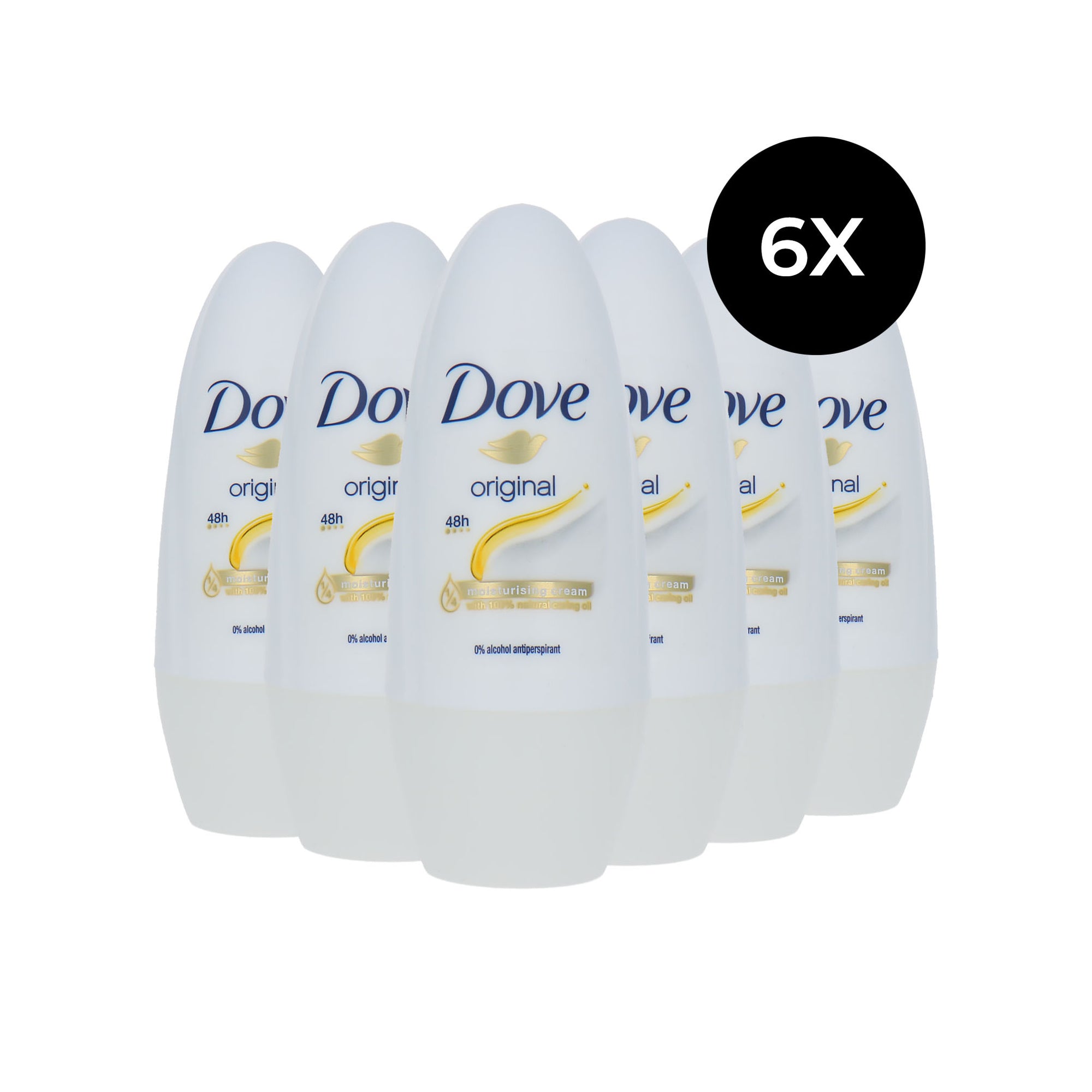 Dove Original Moisturising Cream Deo Roller - 6 x 50 ml