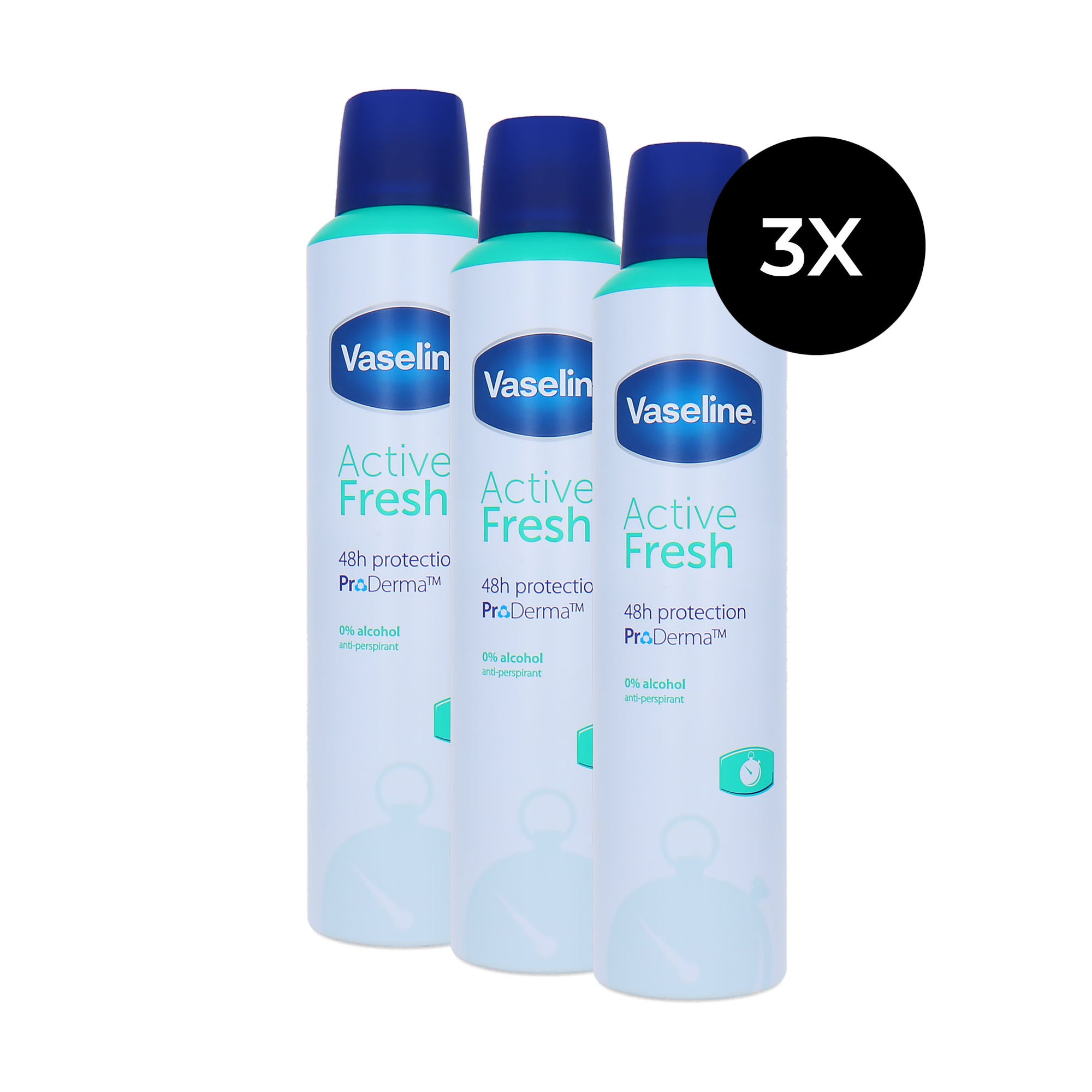 Vaseline ProDerma Active Fresh Deodorant Spray - 3 x 250 ml