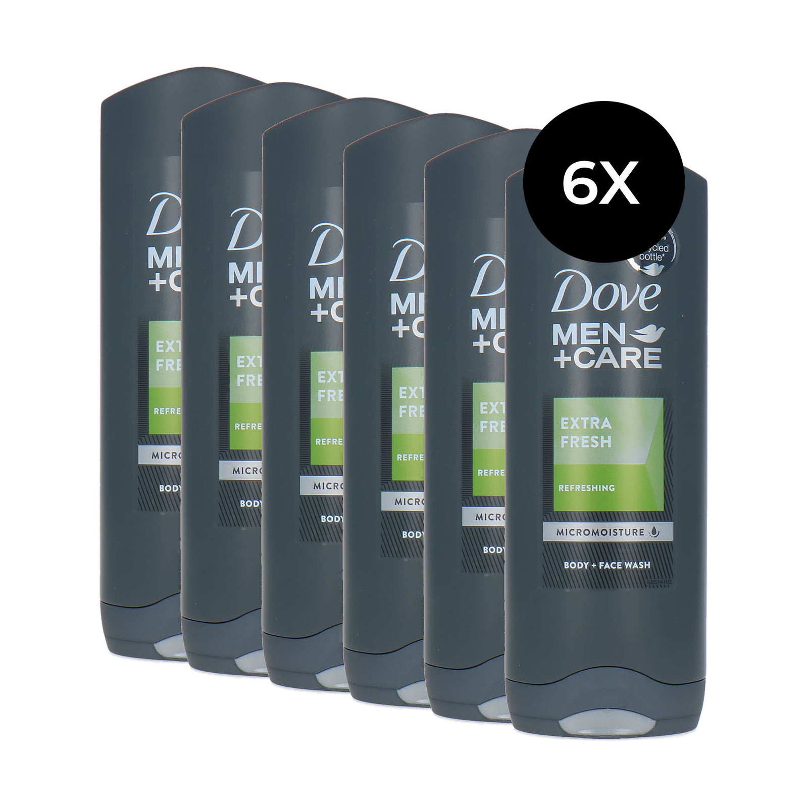 Dove Men + Care Extra Fresh Body + Face Wash - 6 x 250 ml