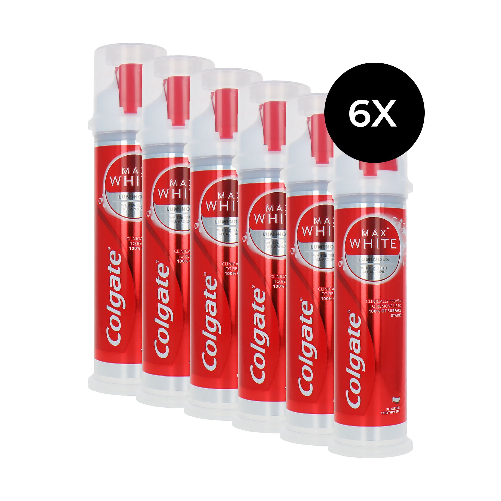 Colgate Max White Luminous Tandpasta - 6 x 100 ml (met pompje)
