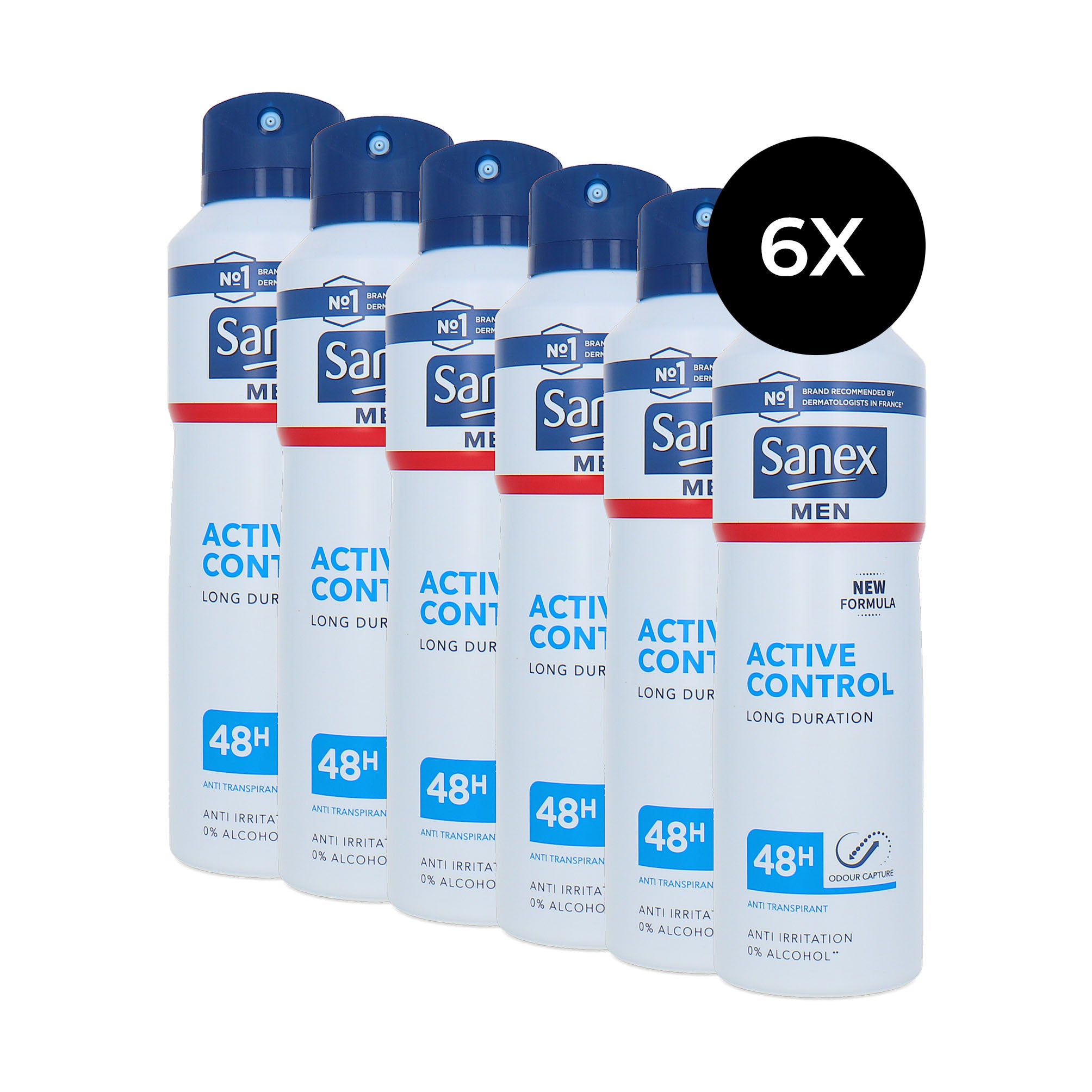 Sanex Men Active Control Deodorant Spray - 6 x 200 ml