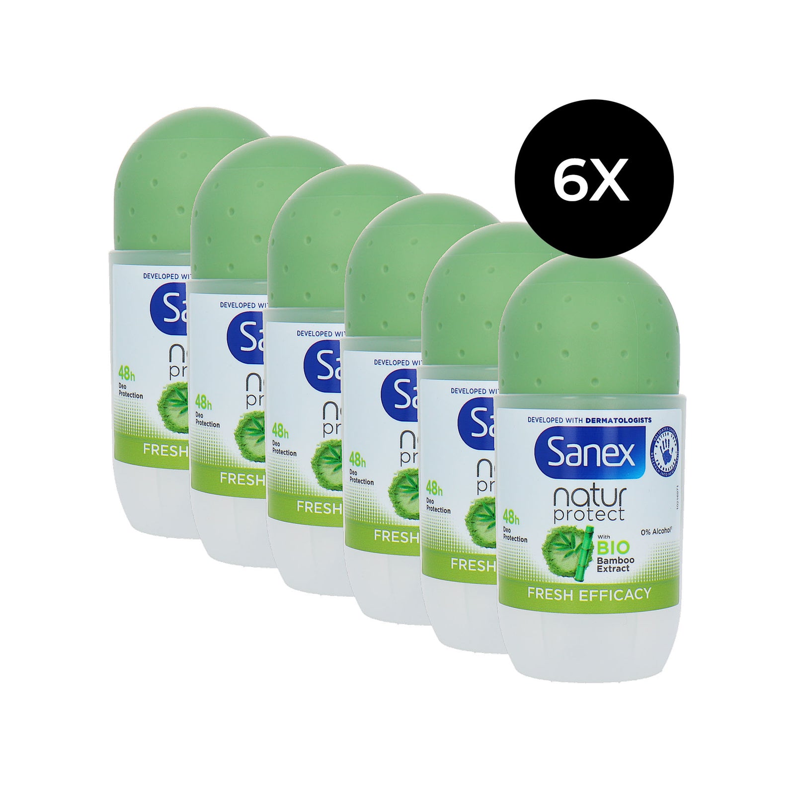 Sanex Natur Protect BIO Bamboo Extract Deo Roller Fresh Efficacy - 6 x 50 ml