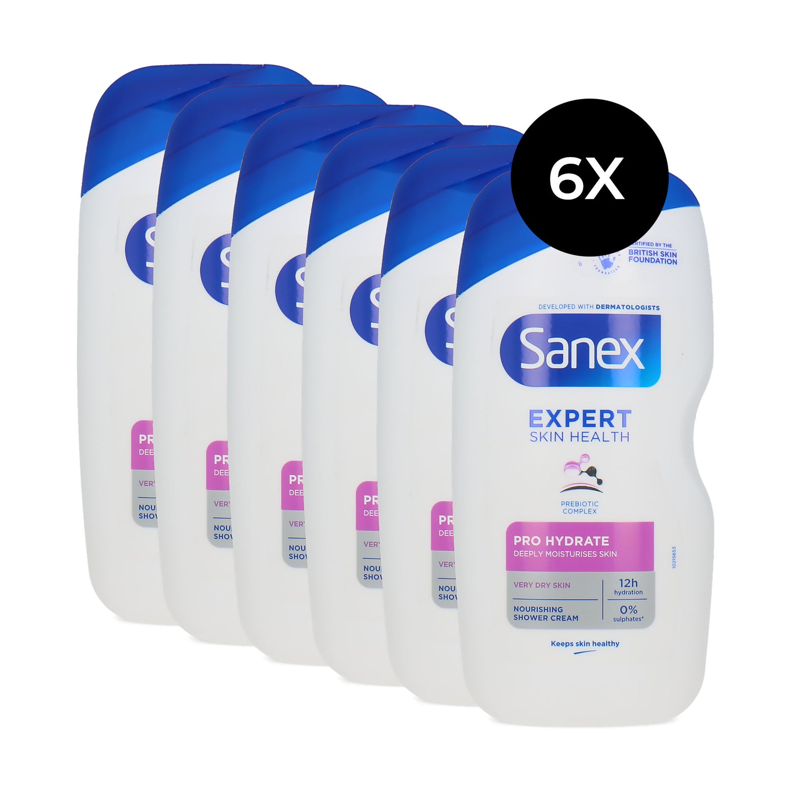 Sanex Expert Skin Health Pro Hydrate Nourishing Shower Cream - 6 x 450 ml