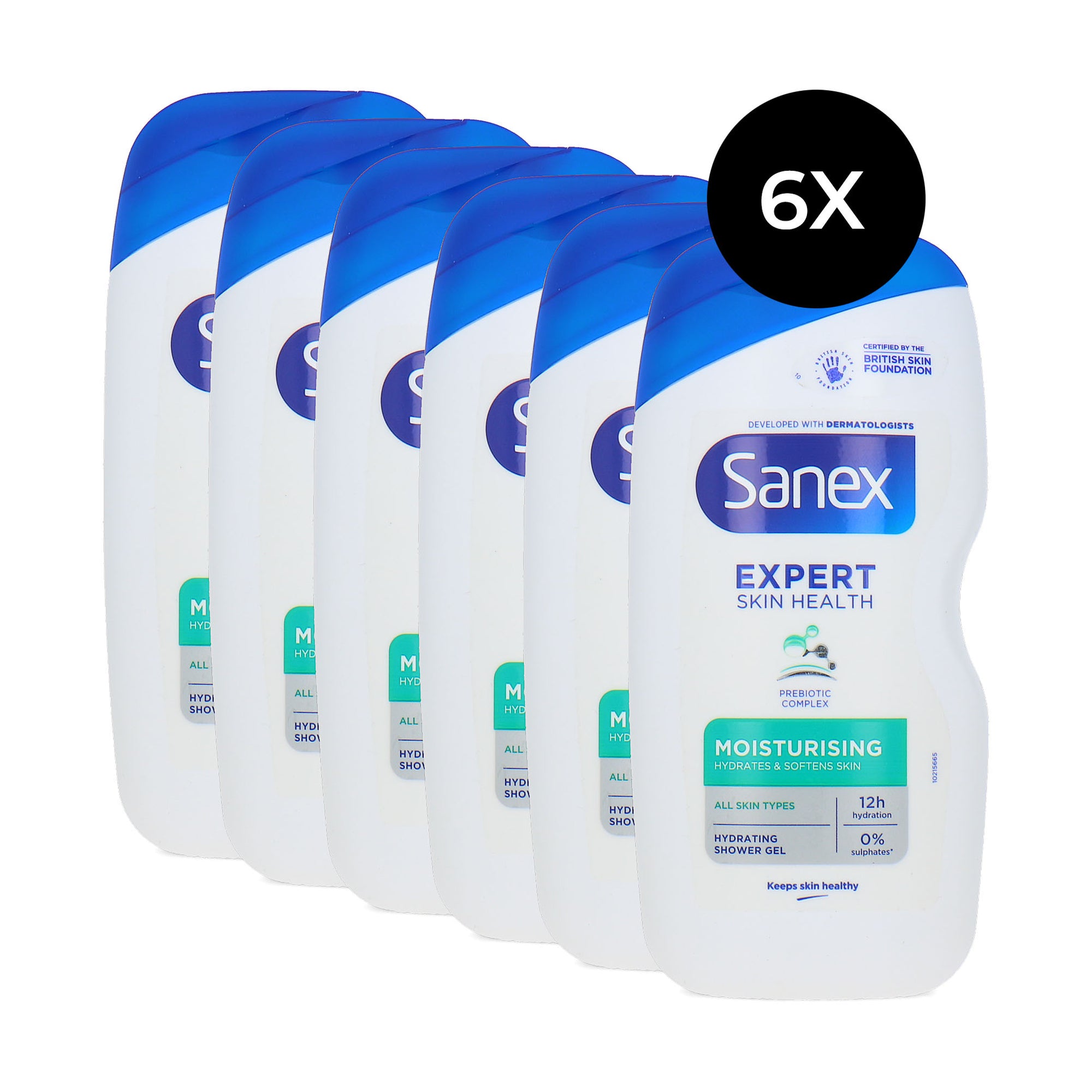 Sanex Expert Skin Helath Moisturising Shower Gel - 6 x 415 ml