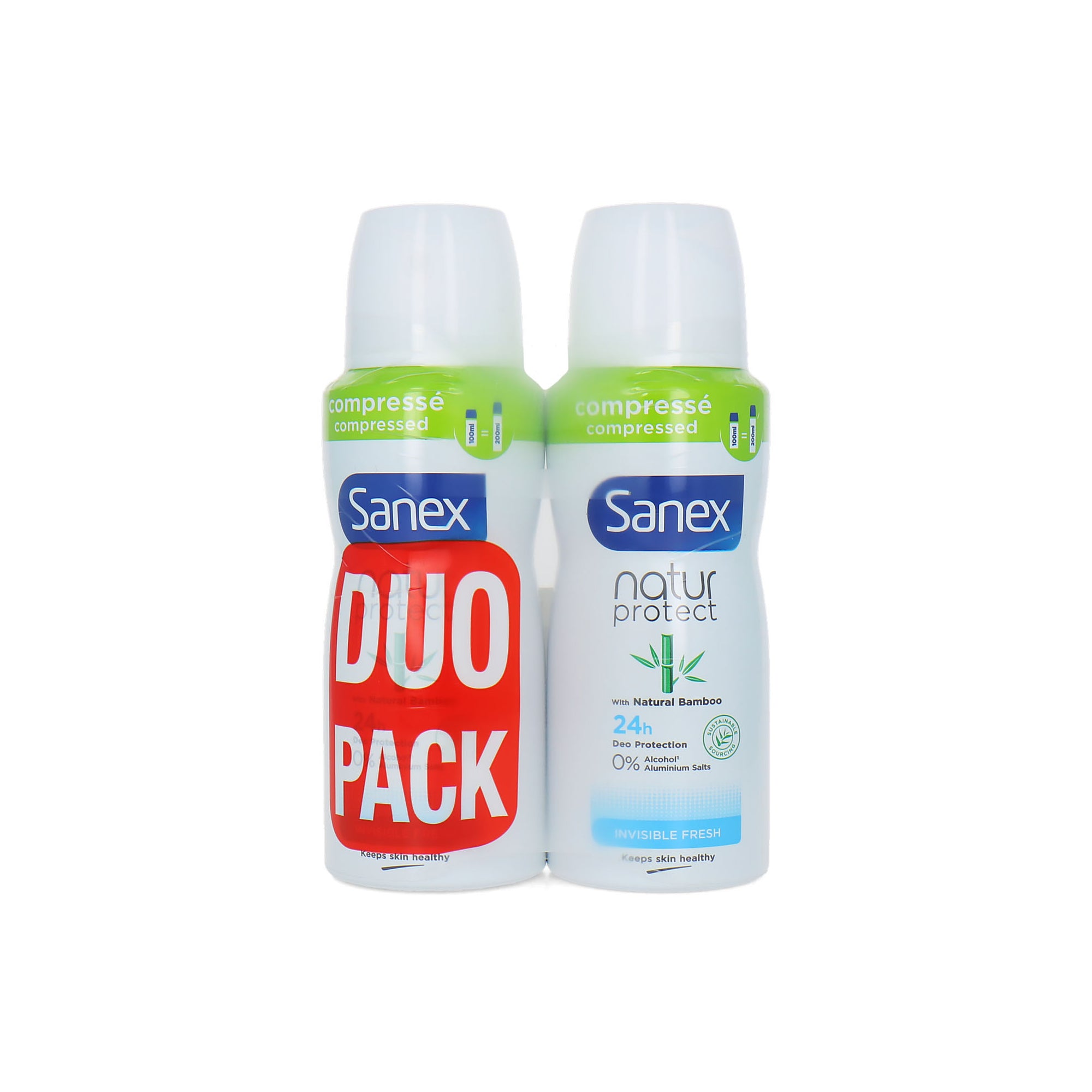 Sanex Natur Protect Invisible Fresh Natural Bamboo Duopack Deodorant Spray - 2 x 100 ml