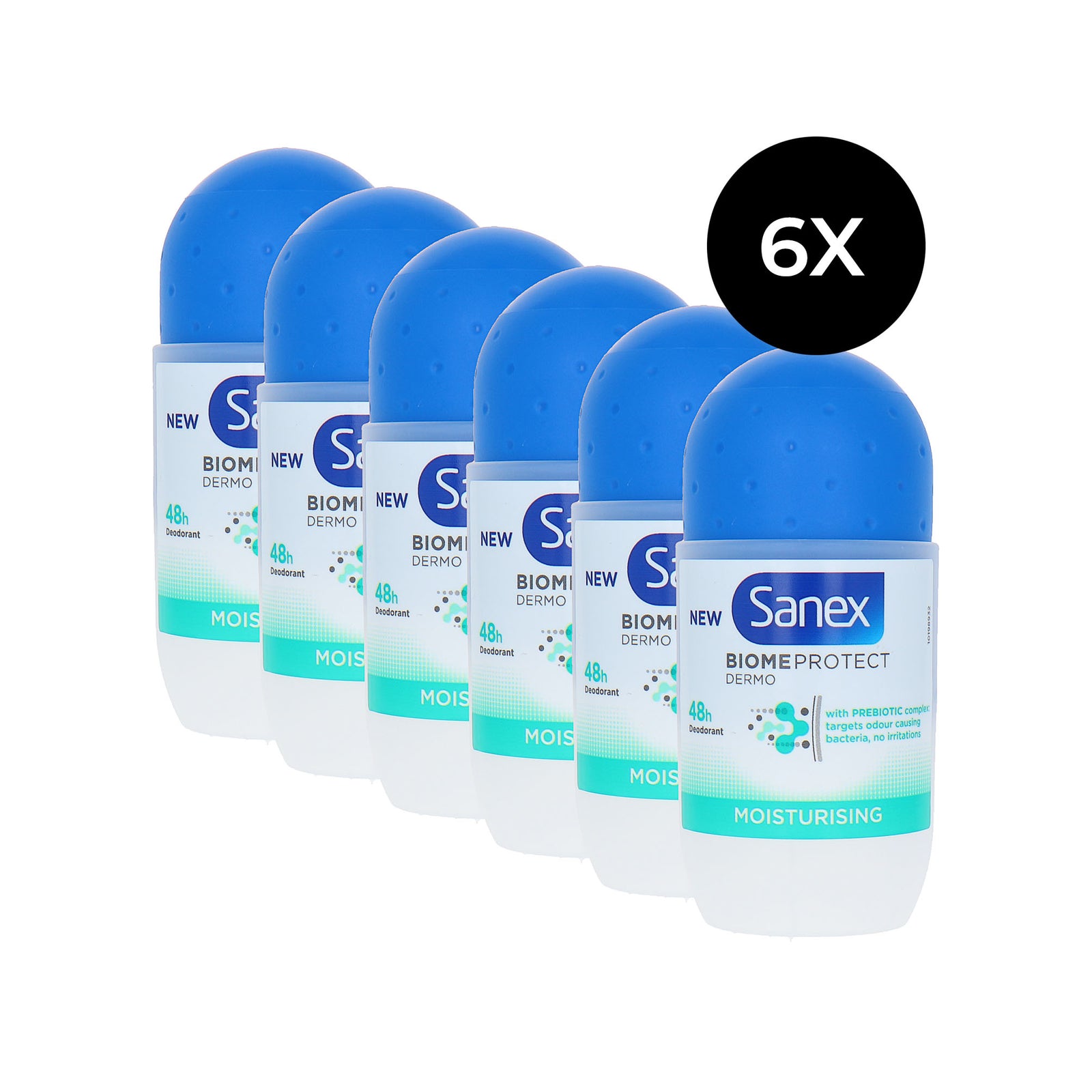 Sanex Biome Protect Dermo Deo Roller - 6 x 50 ml