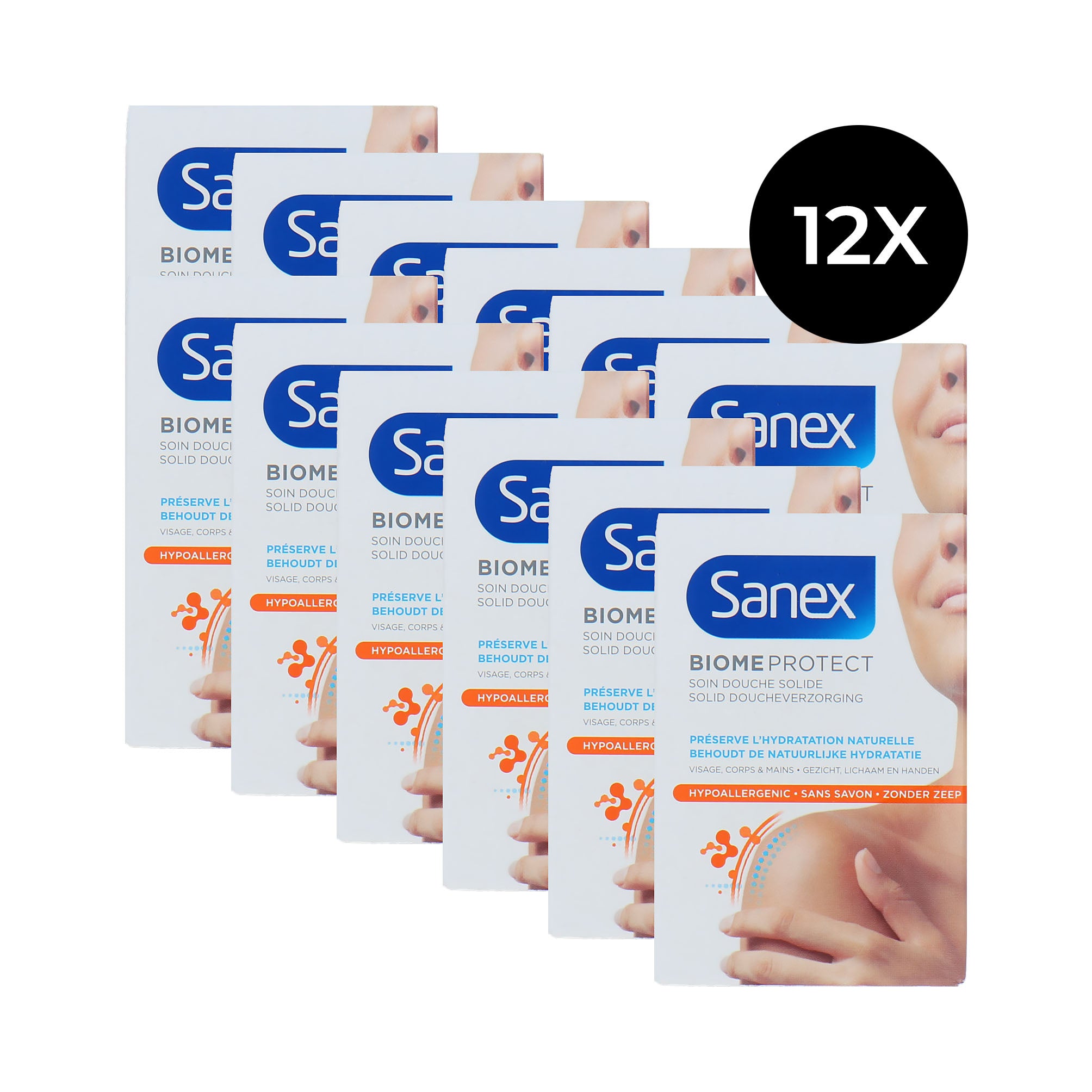 Sanex Biome Protect Solid Soap Bar Hypoallergenic - 12 x 100 gr (zonder zeep)