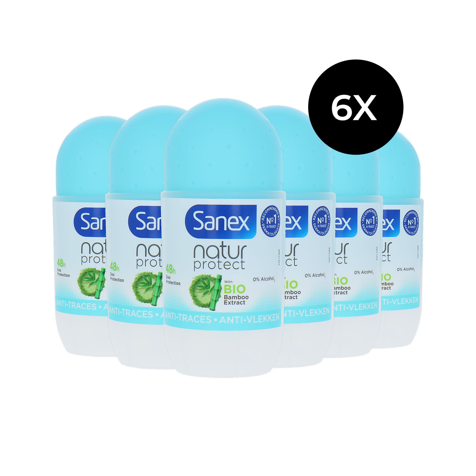 Sanex Natur Protect BIO Bamboo Extract Deo Roller - 6 x 50 ml