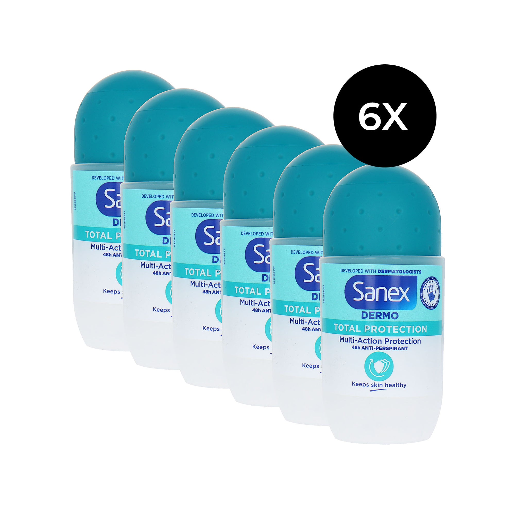 Sanex Dermo Total Protection Deo Roller - 6 x 50 ml
