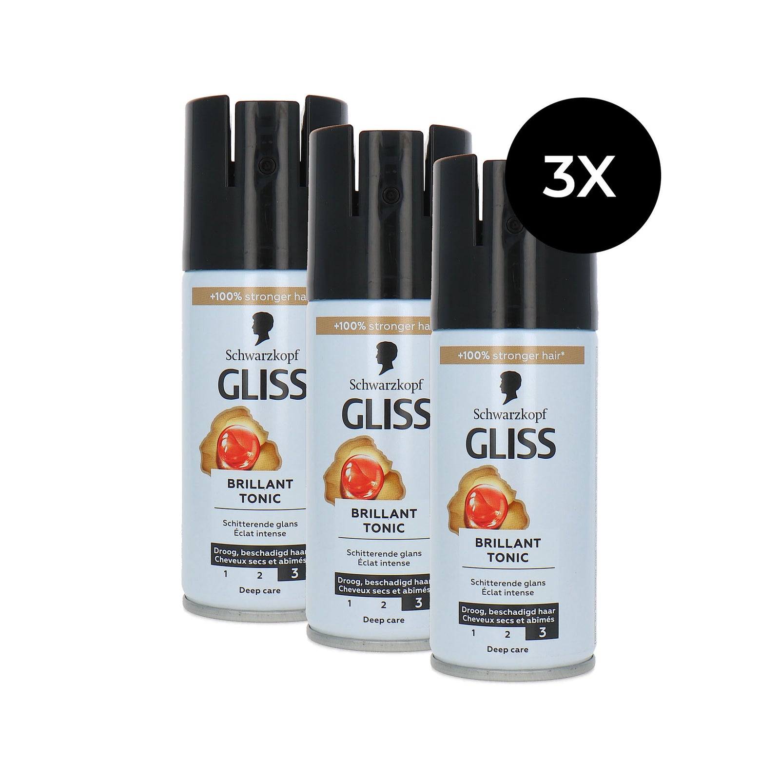 Schwarzkopf Gliss Brillant Tonic - 3 x 100 ml