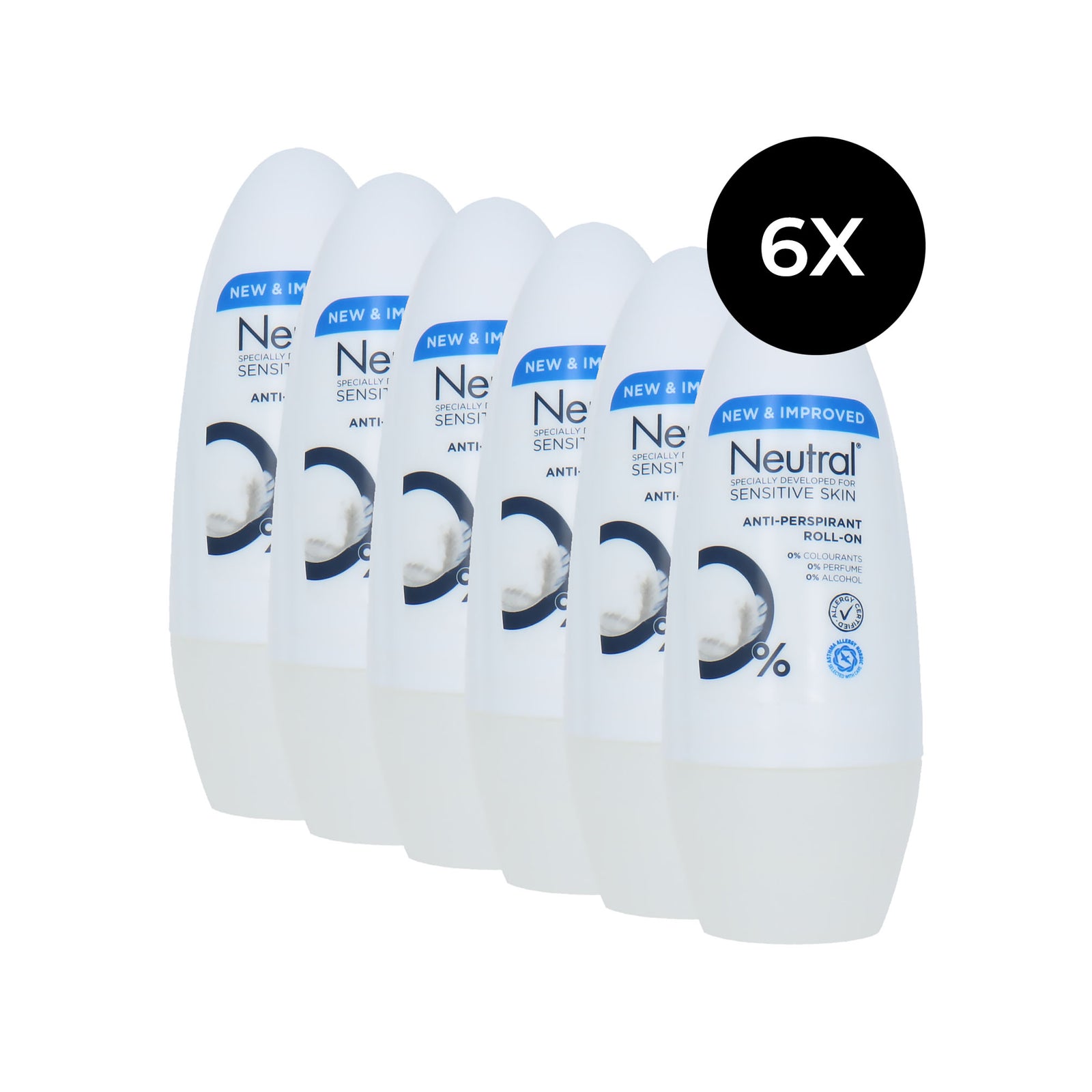 Neutral Anti-Perspirant Deo Roller - 6 x 50 ml