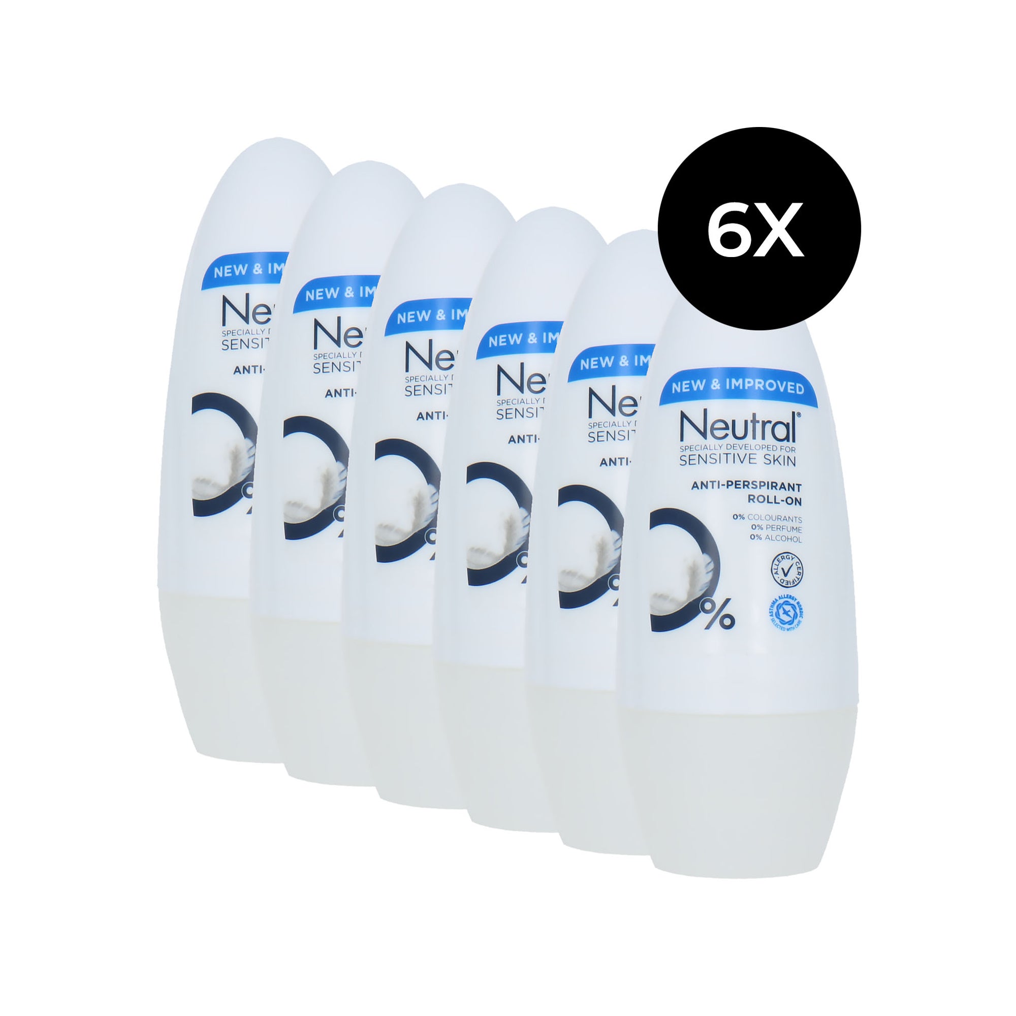 Neutral Anti-Perspirant Deo Roller - 6 x 50 ml