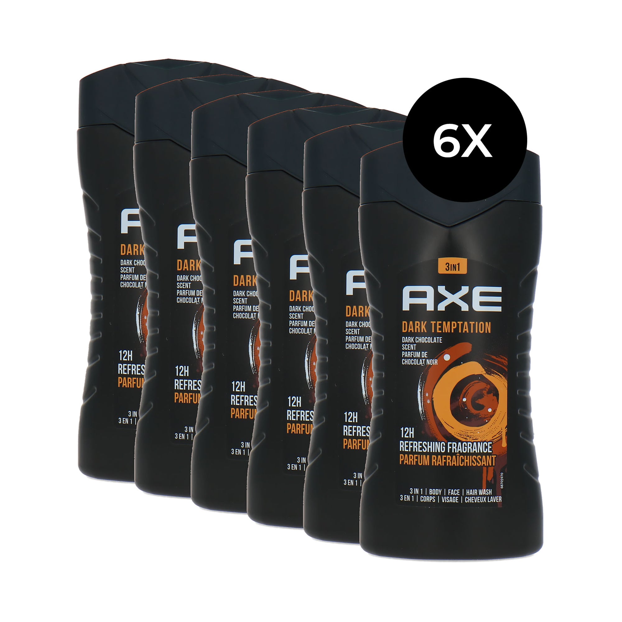 Axe 3in1 Shower Gel Dark Temptation - 6 x 250 ml