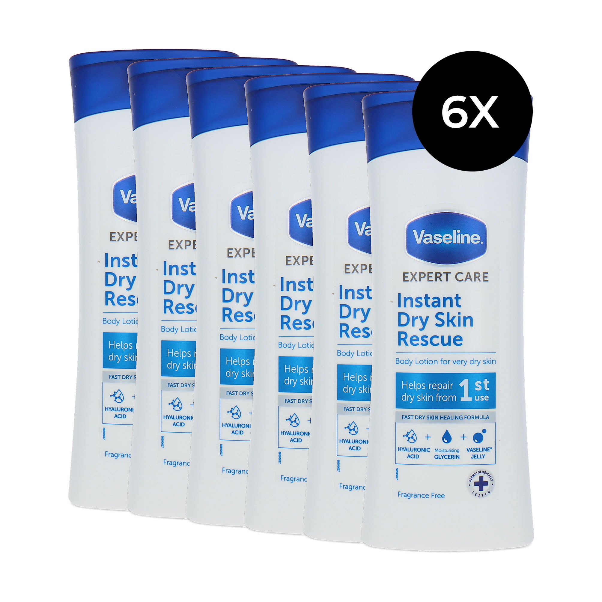 Vaseline Expert Care Instant Dry Skin Rescue Body Lotion - 6 x 400 ml