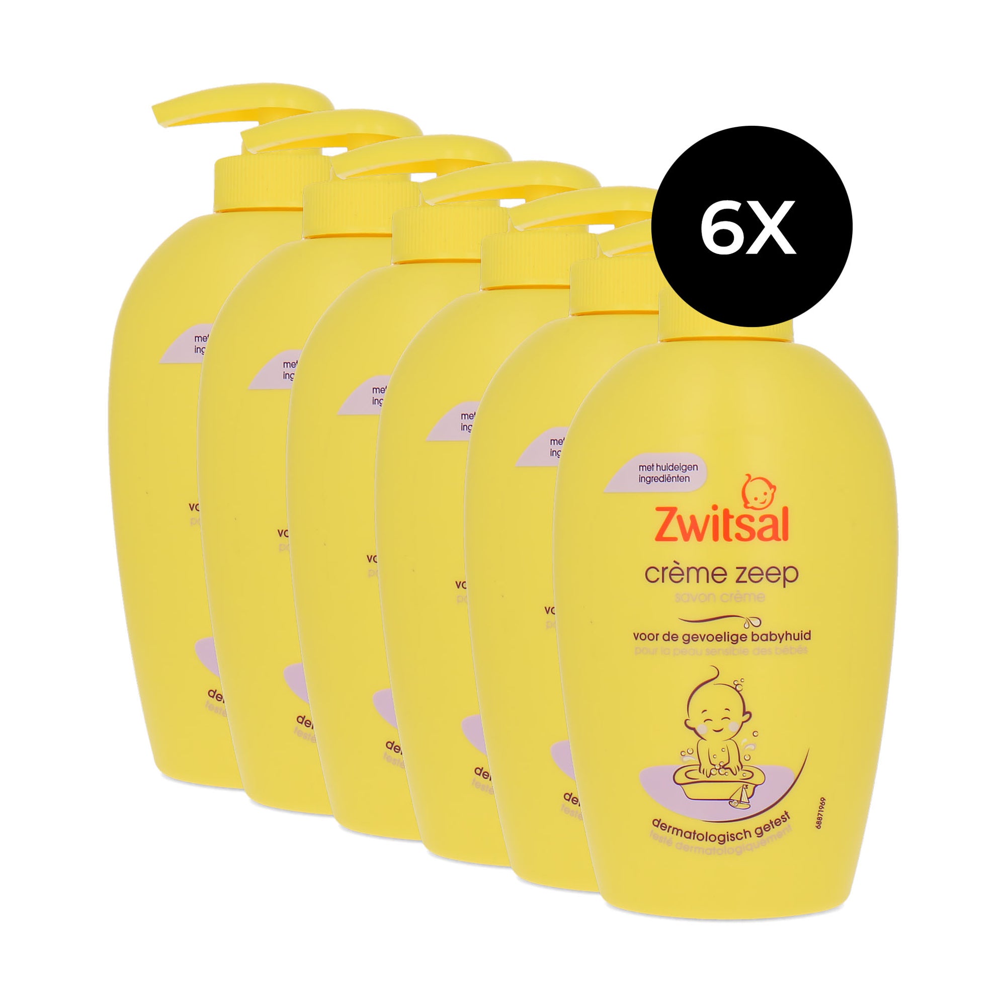 Zwitsal Crème Zeep Pompje - 6 x 250 ml