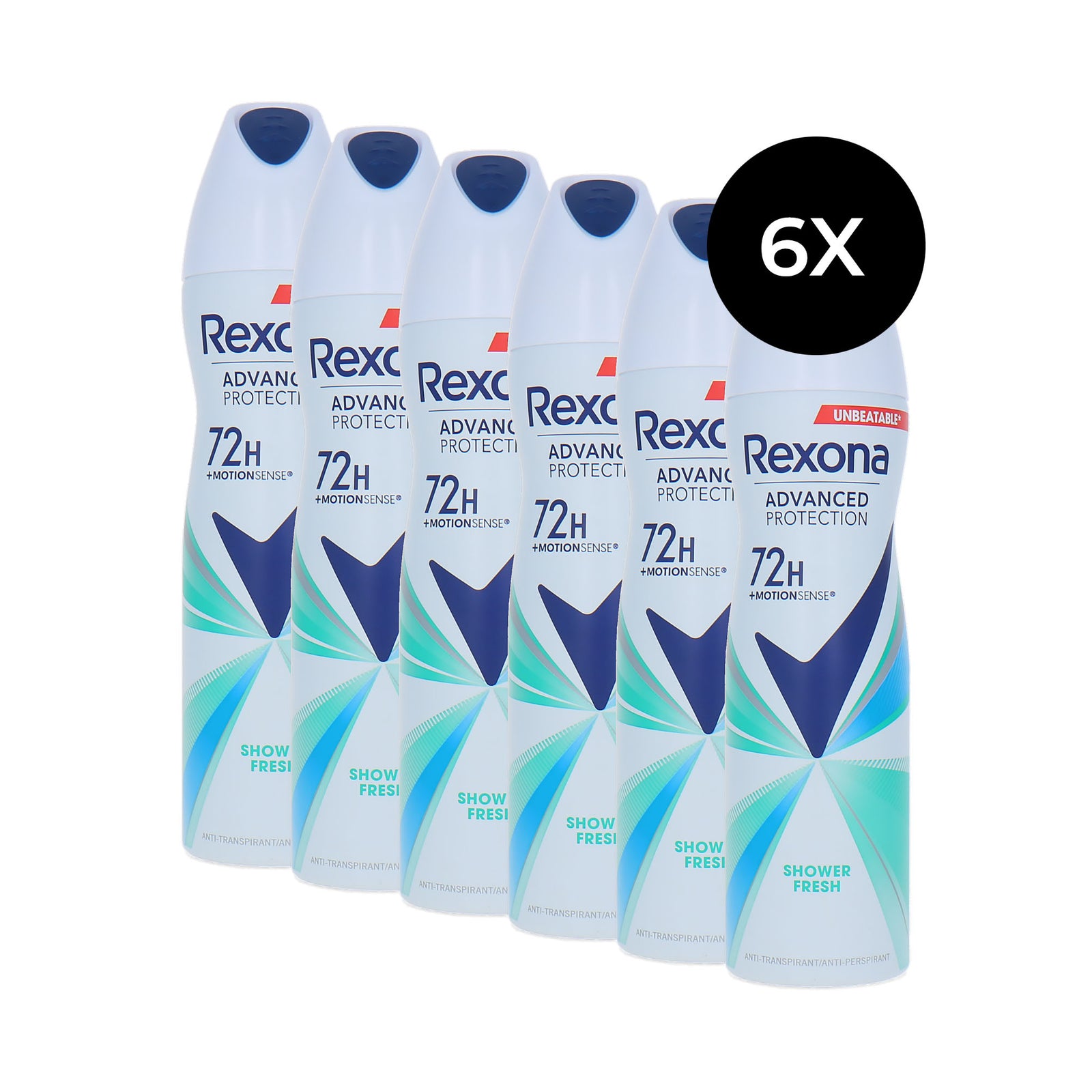 Rexona 72H Advanced Protection Deodorant Spray Shower Fresh - 6 x 150 ml