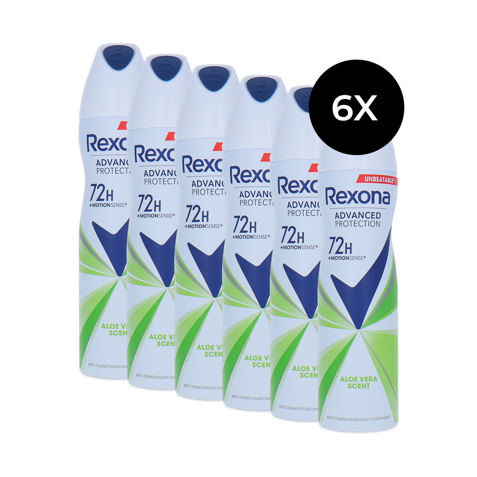 Rexona 72H Advanced Protection Deodorant Spray Aloe Vera Scent - 6 x 150 ml