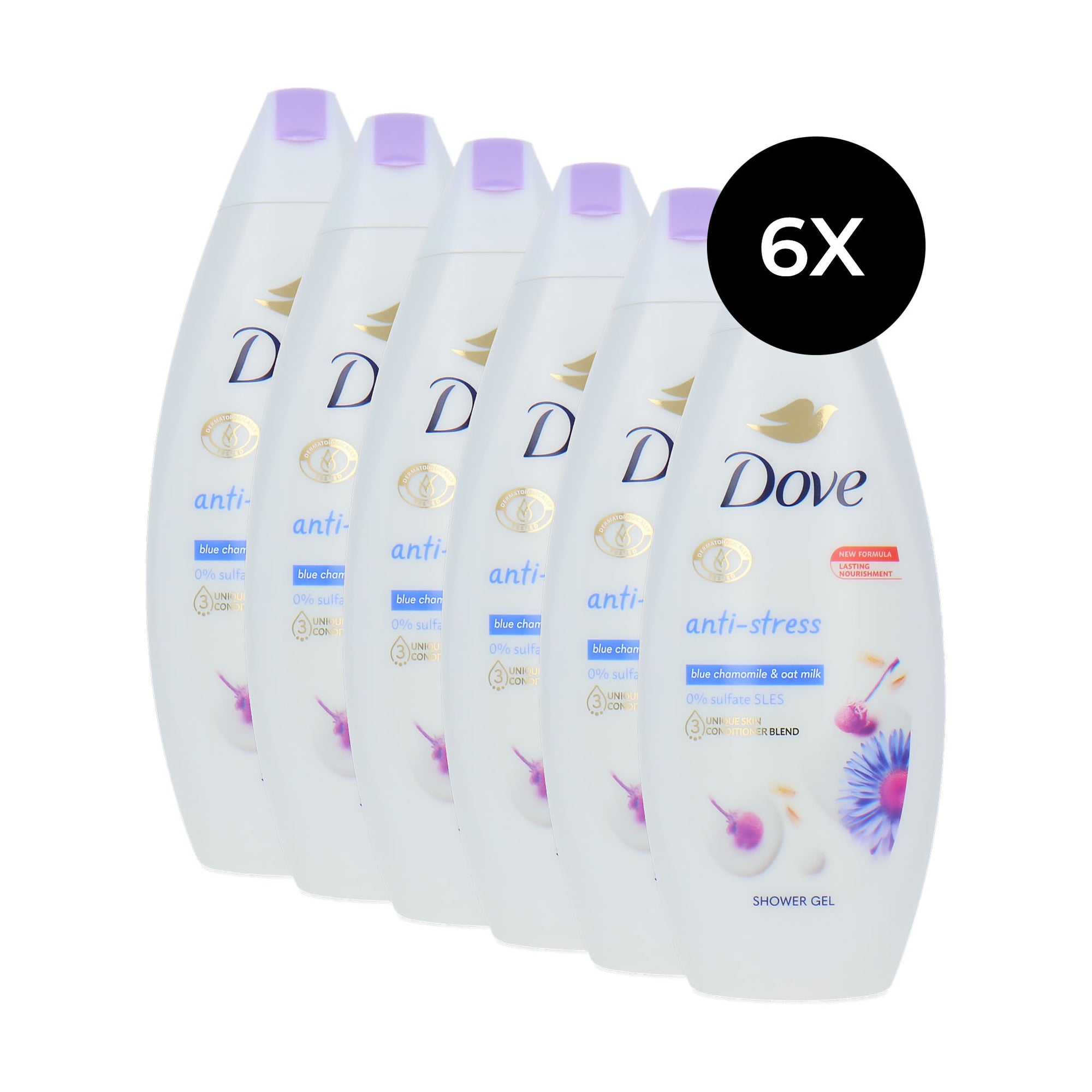 Dove Anti-Stress Shower Gel - 6 x 250 ml