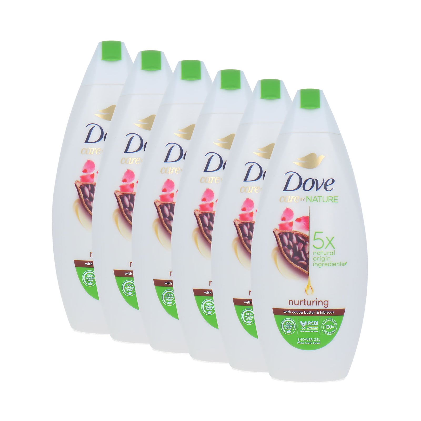 Dove Care By Nature Nurturing Shower Gel - 6 x 225 ml