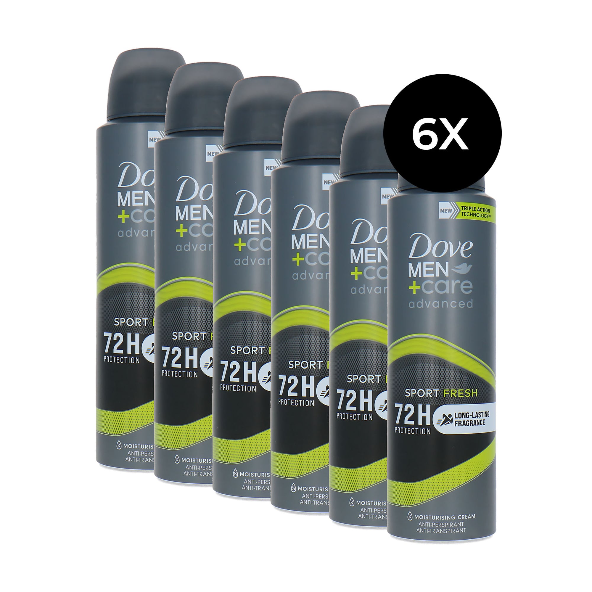 Dove Men + Caree Advanced Sport Fresh Deodorant Spray - 6 x 150 ml