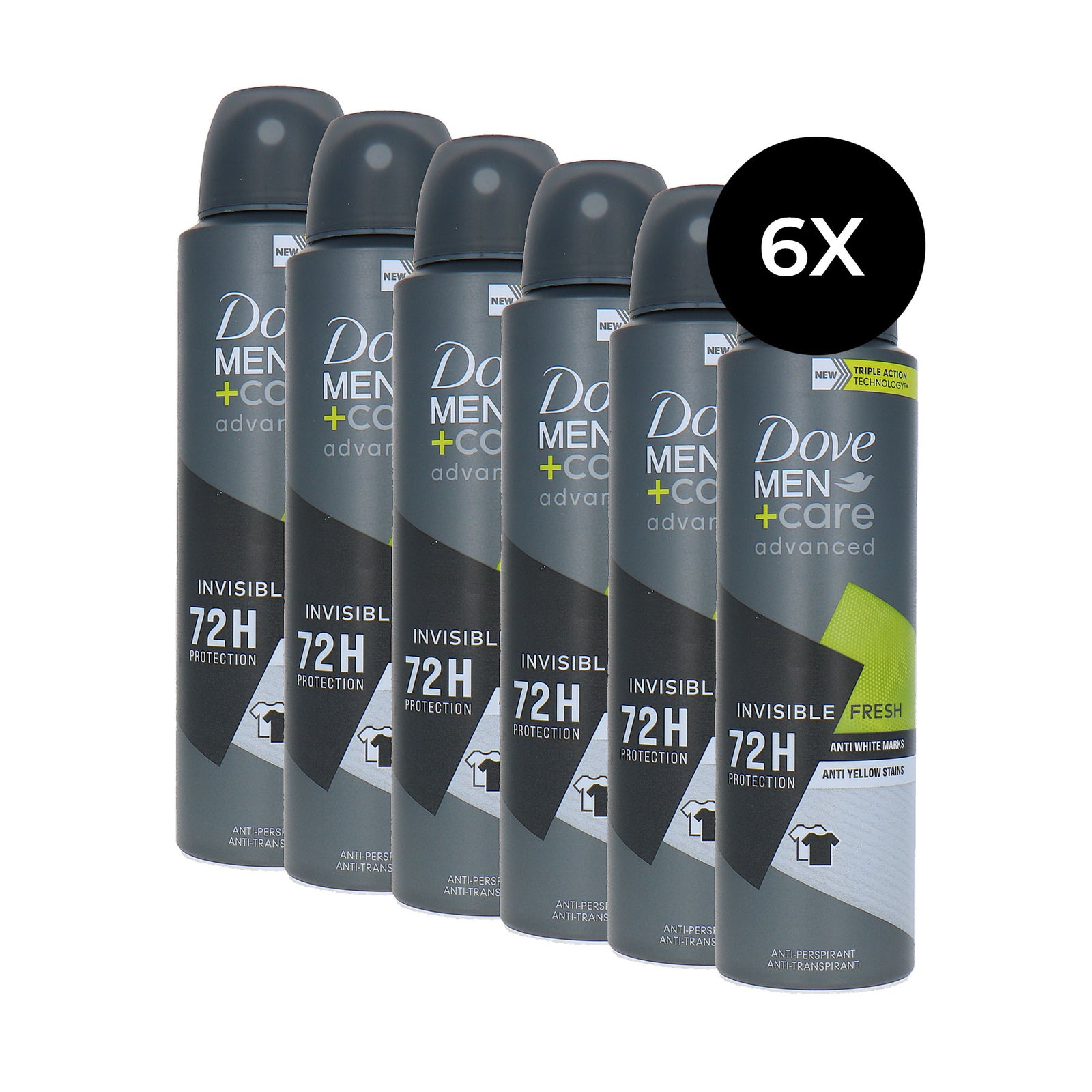 Dove Men + Care Invisible Fresh Deodorant Spray - 6 x 150 ml
