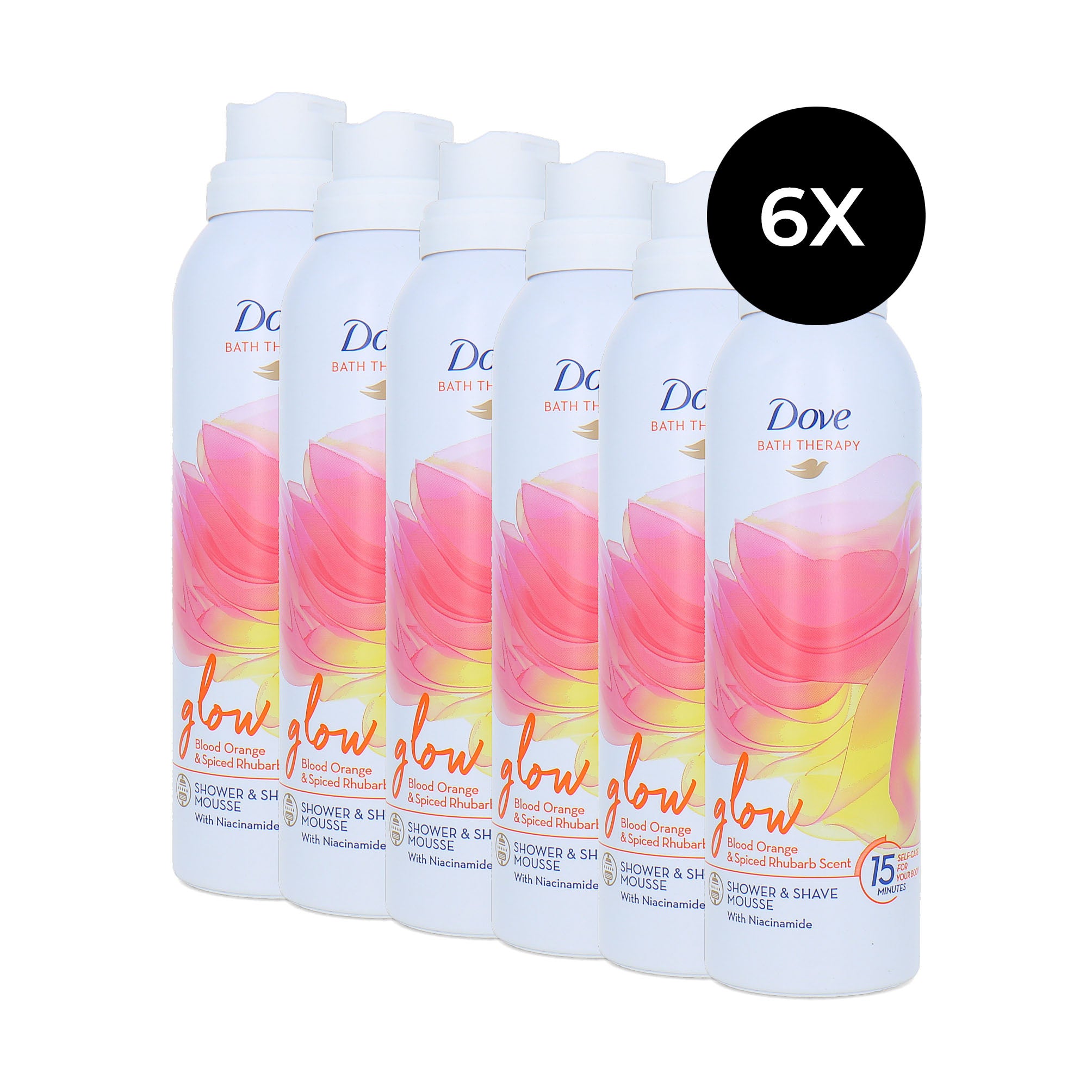 Dove Bath Therapy Shower & Shave Mousse Glow - 6 x 200 ml