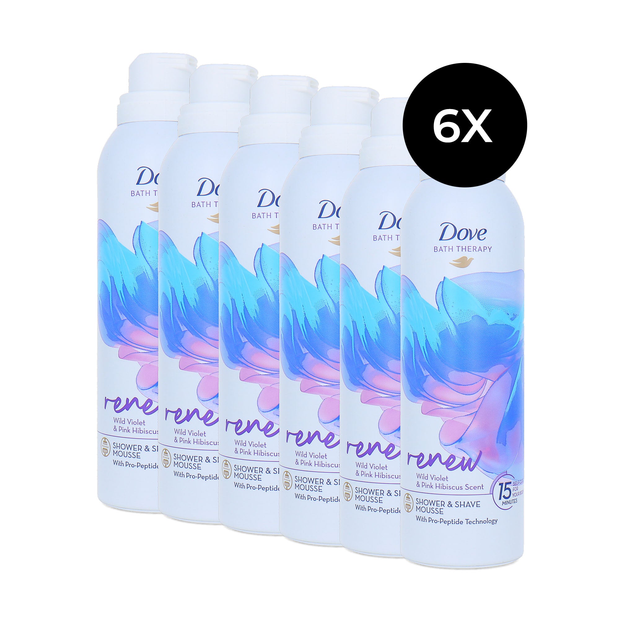 Dove Bath Therapy Shower & Shave Mousse Renew - 6 x 200 ml