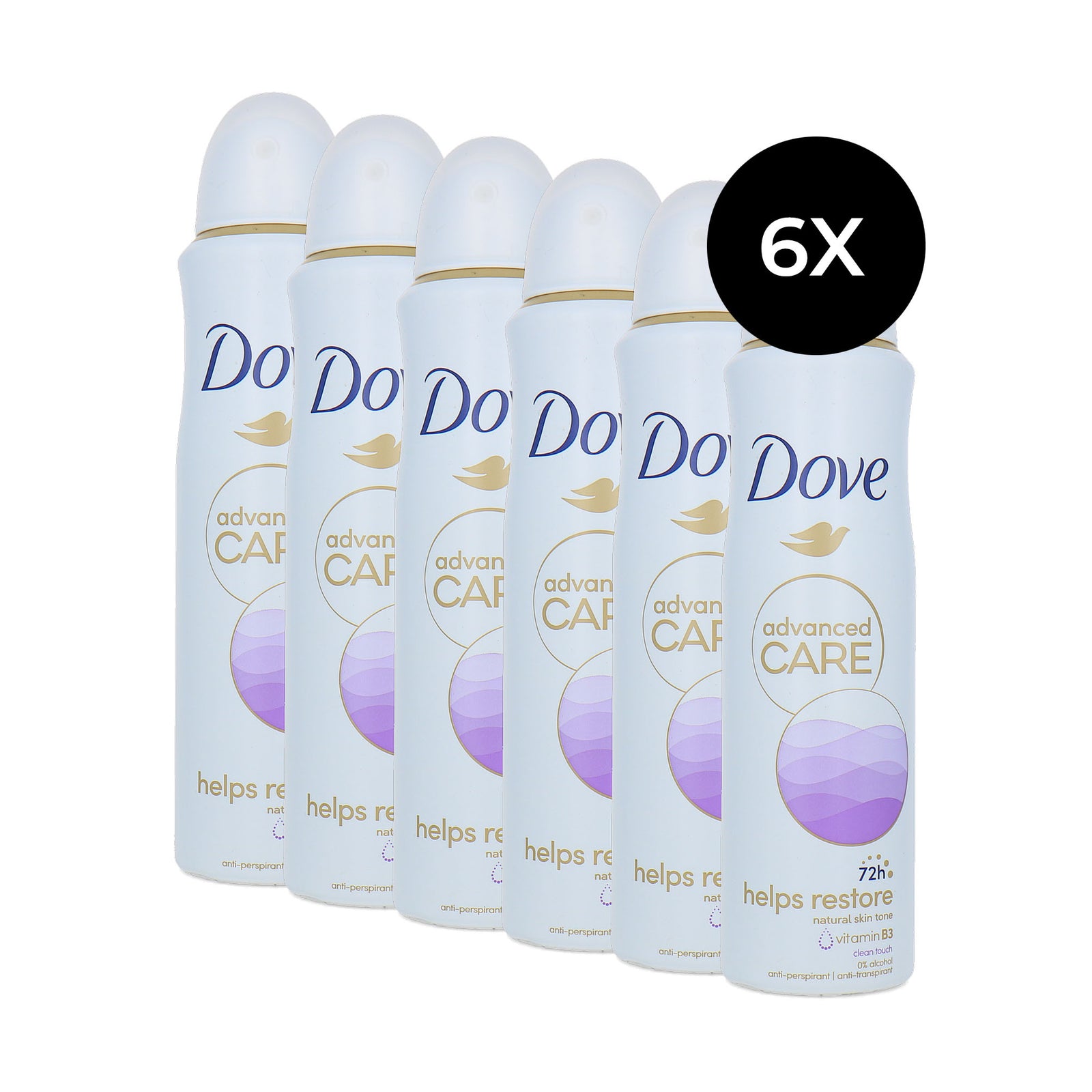 Dove Advanced Care Deodorant Spray Helps Restore - 6 x 150 ml