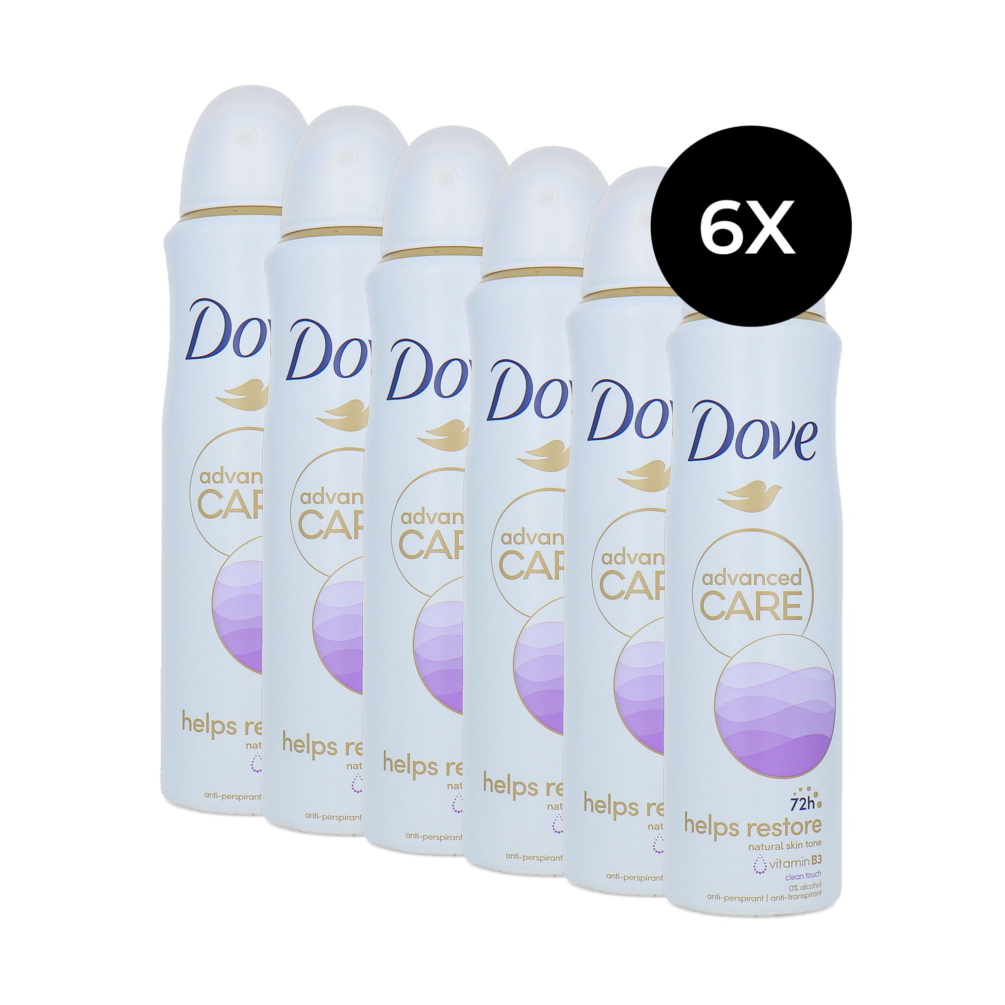 Dove Advanced Care Deodorant Spray Helps Restore - 6 x 150 ml