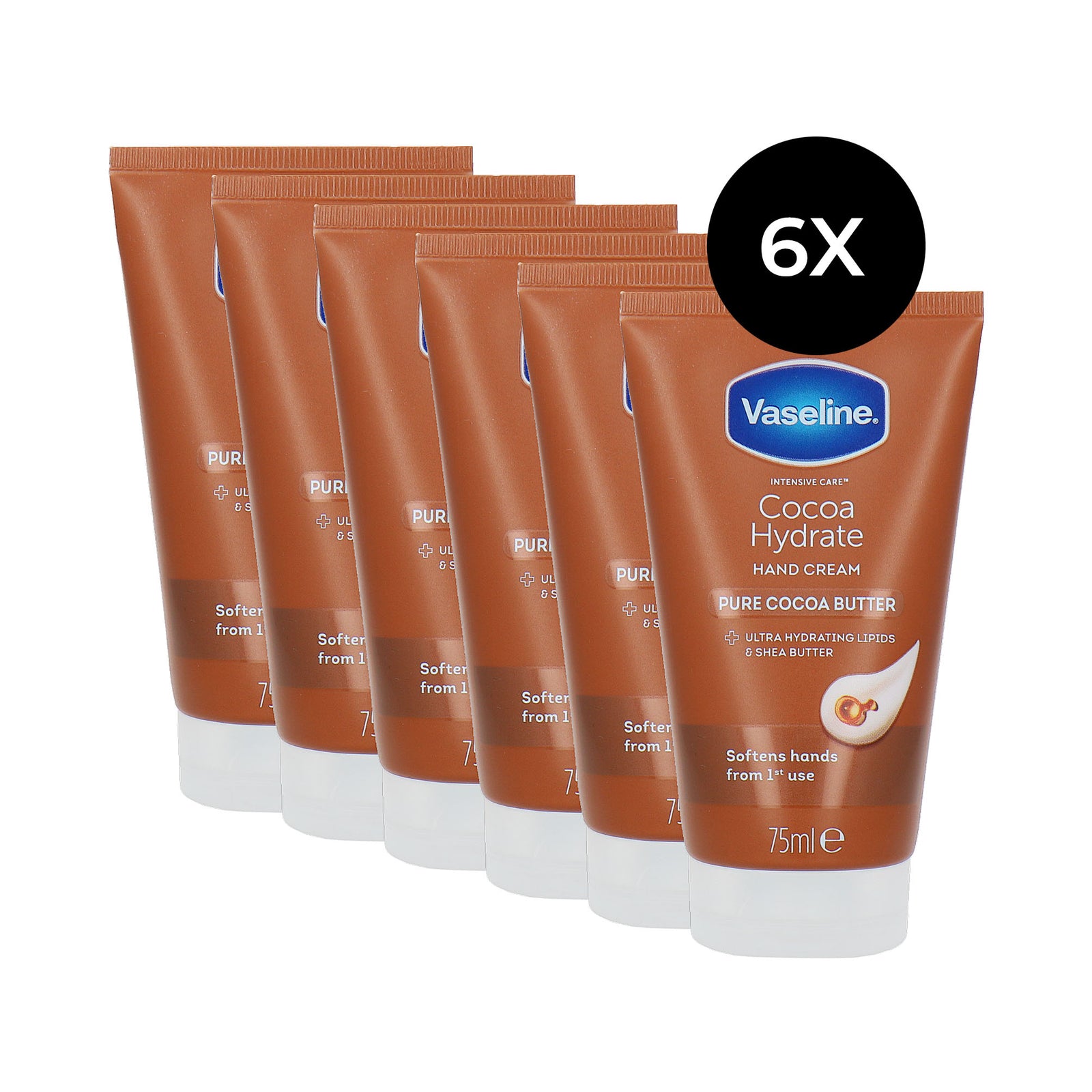 Vaseline Cocoa Hydrate Handcrème - 6 x 75 ml