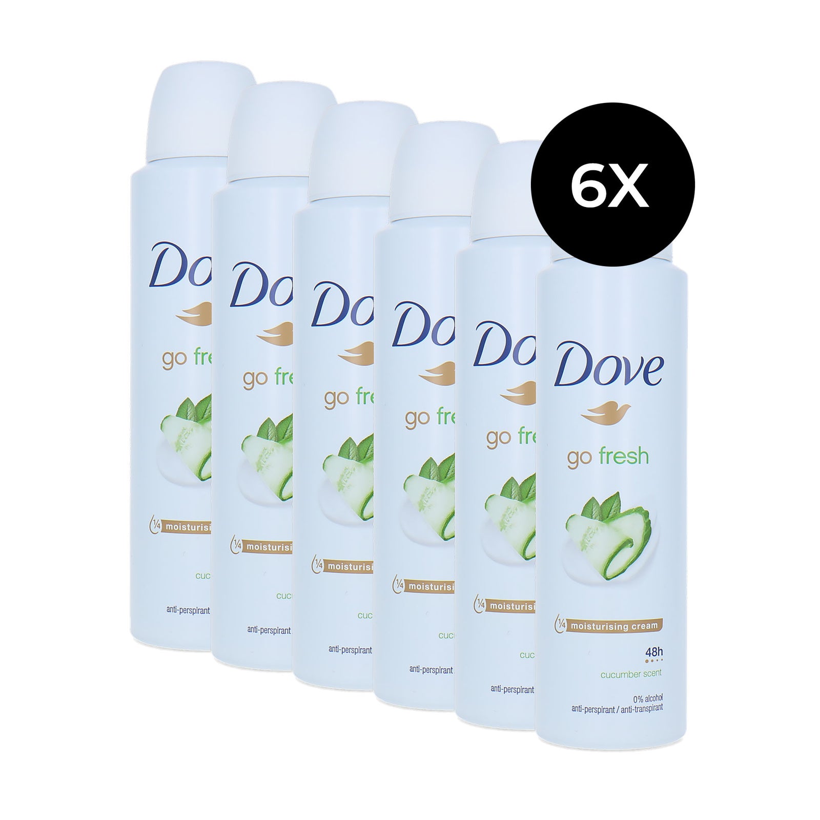 Dove Go Fresh Deodorant Spray Cucumber Scent - 6 x 150 ml