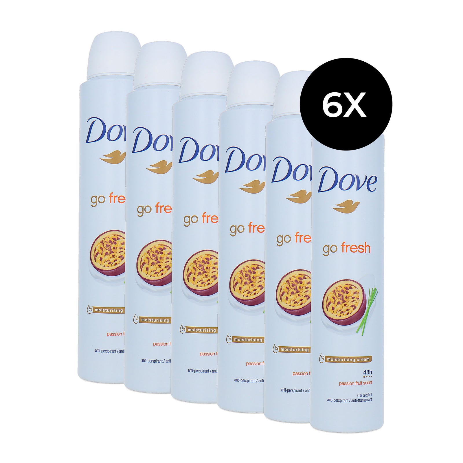 Dove Go Fresh Deorant Spray Passion Fruit - 6 x 200 ml